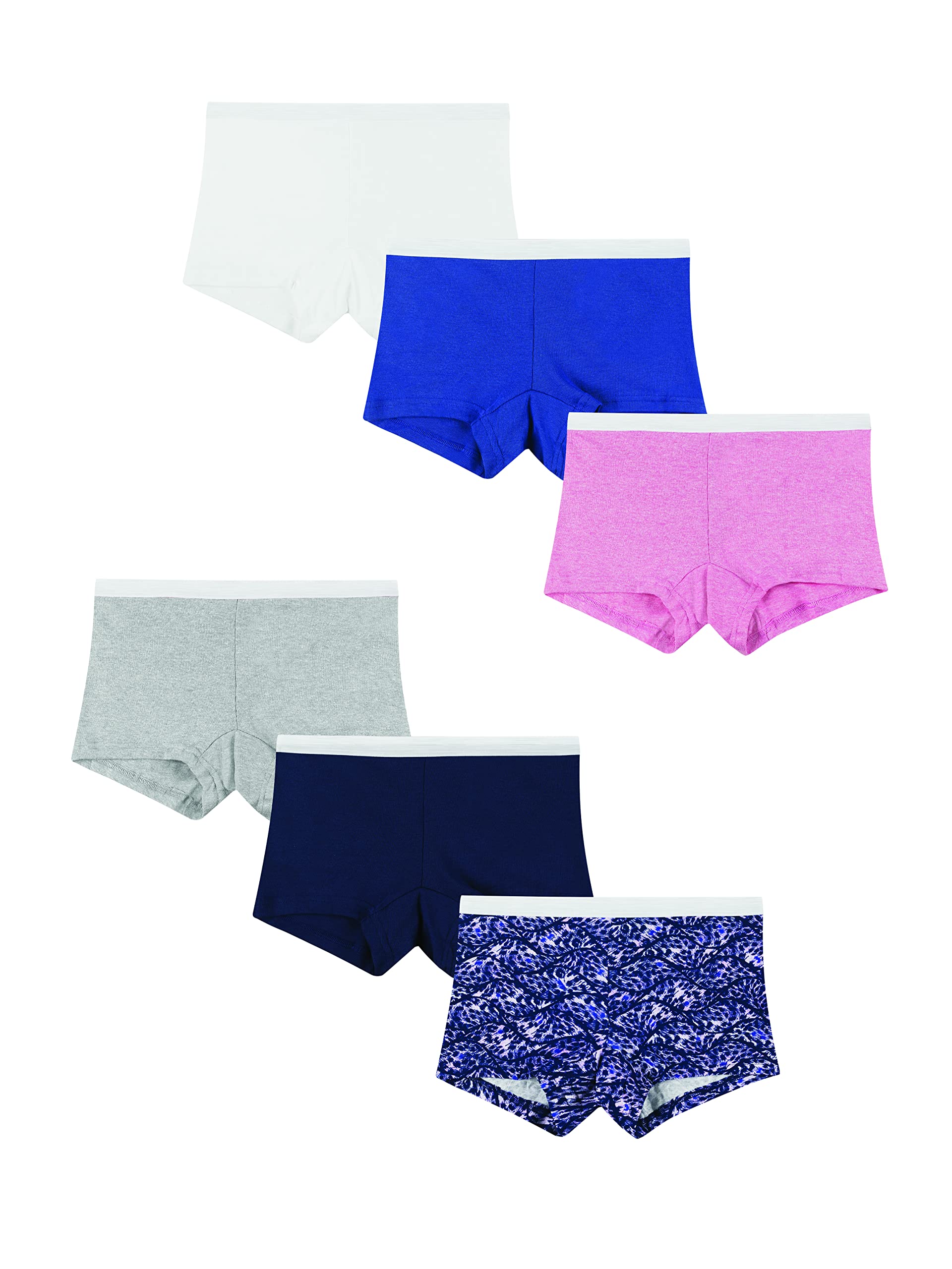 Hanes Women's Sporty Cotton Boyshort Underwear - 6-Pack Assorted Colors | Comfortable Breathable Panties for Yoga, Gym & Everyday Wear