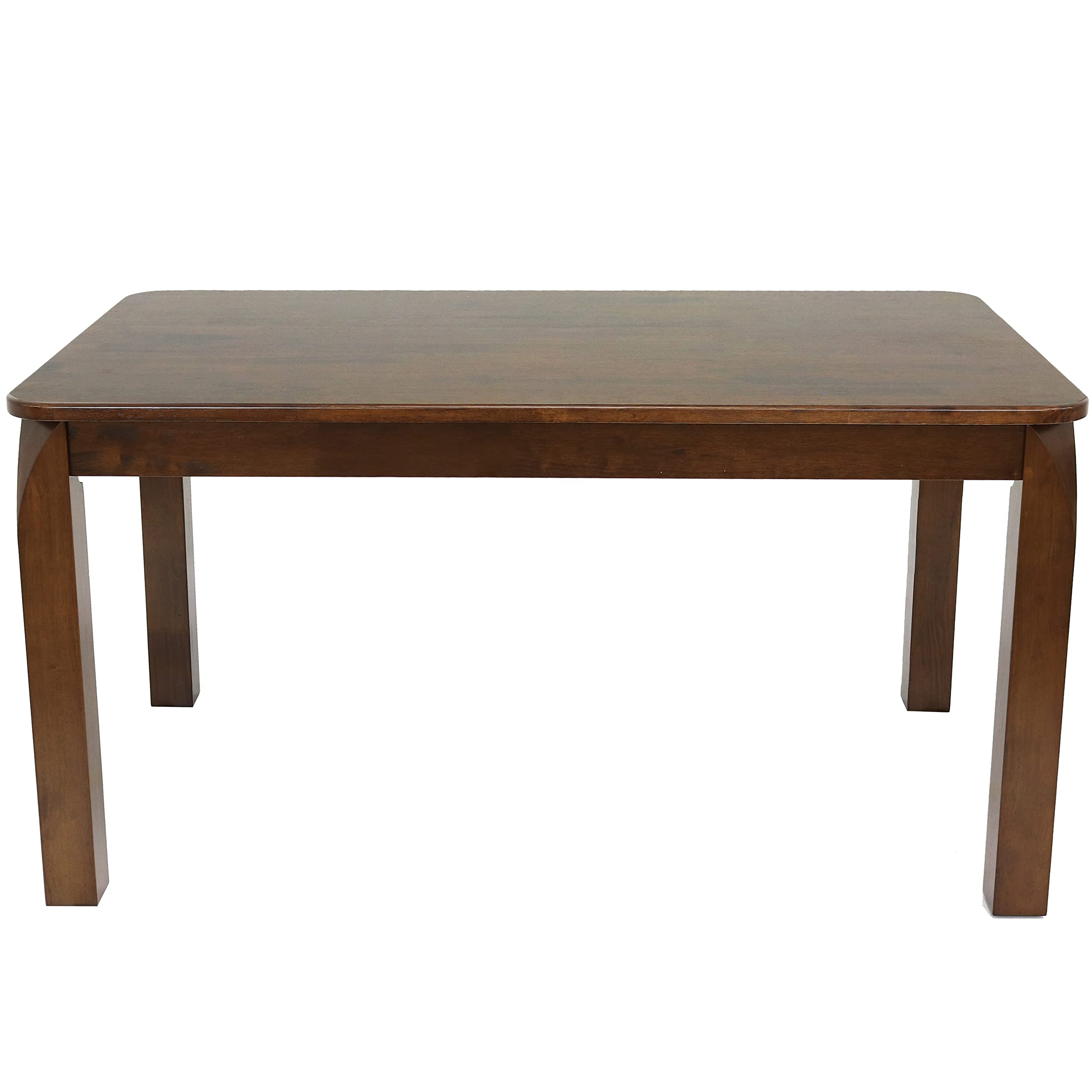 Sunnydaze Dorian 5-Foot Mid-Century Modern Dining Table - Solid Rubberwood Rectangle Kitchen Table with Dark Walnut Finish - Perfect for Small Spaces, Breakfast Nooks & Contemporary Dining Rooms