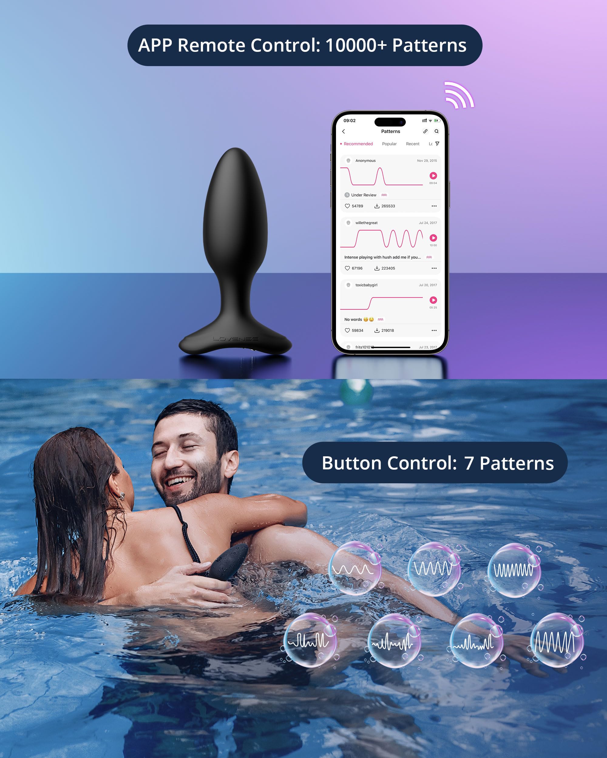 LOVENSE Hush 2 Vibrating Butt Plug 1.5 Inch - Remote Control Silicone Anal Vibrator for Men & Women, Waterproof Rechargeable Adult Sex Toy for Couples | Perfect for Long Distance Play, Solo Exploration & Spicing Up Intimate Moments