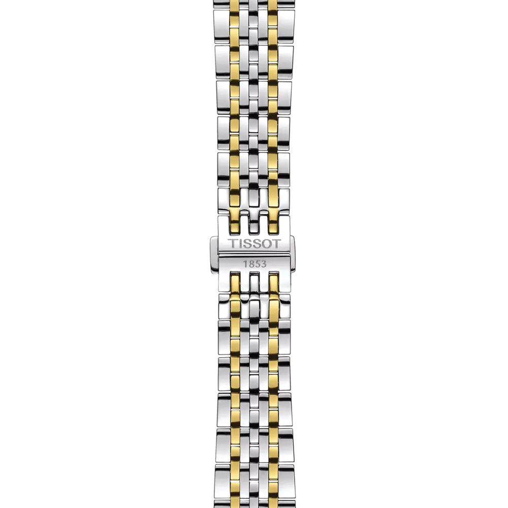 Tissot Le Locle Powermatic 80 Automatic Watch - 39.3mm Silver Dial with Gold Bezel, Stainless Steel Bracelet - Perfect for Business, Formal Events & Luxury Gifts