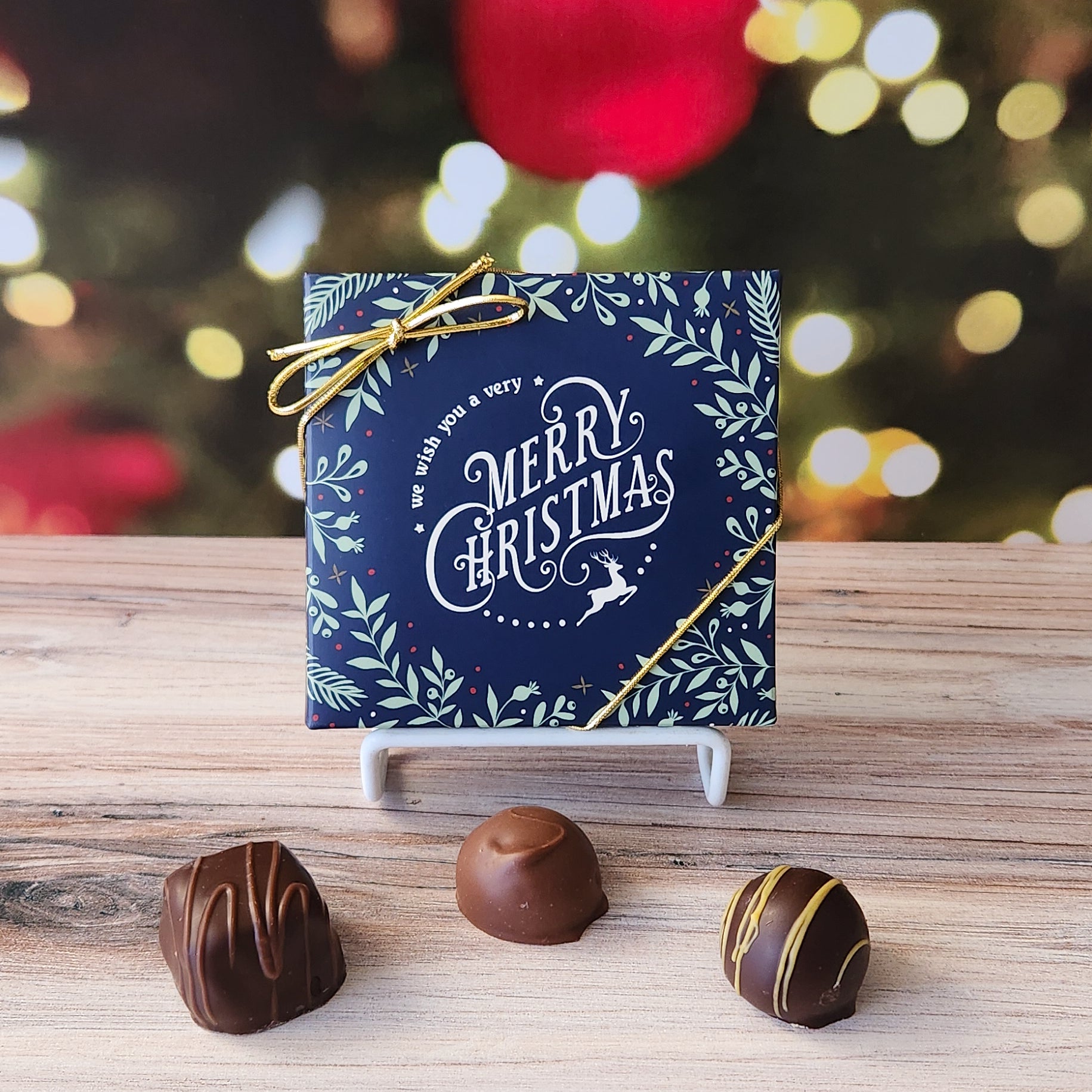 Navy Blue Christmas Gift Box with Assorted Holiday Treats - Perfect for Office Parties, Family Gatherings & Festive Celebrations