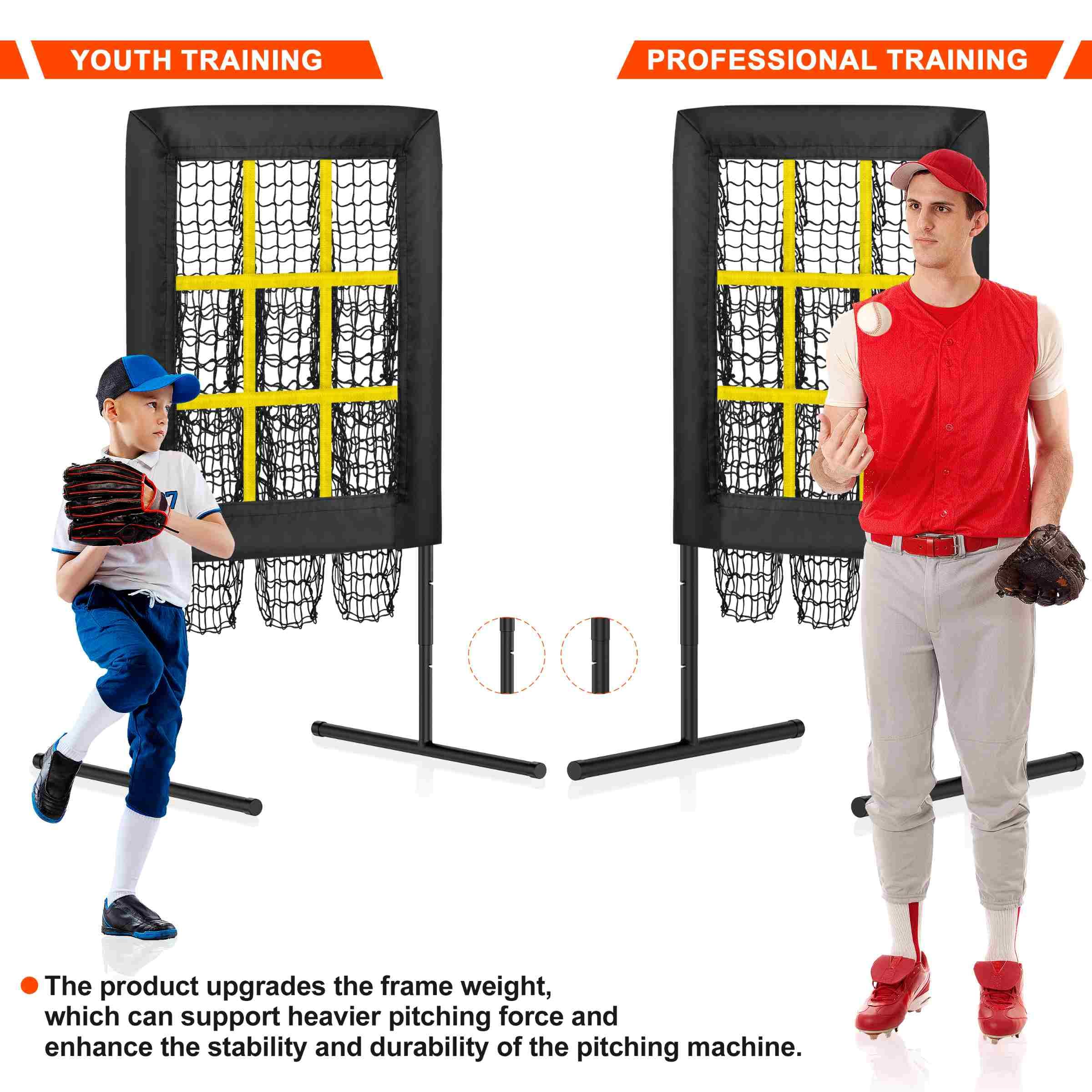 9 Hole Pitching Net with Strike Zone - Baseball & Softball Training Aid | Portable Pitcher's Target with Practice Balls | Perfect for Backyard, Field & Indoor Practice
