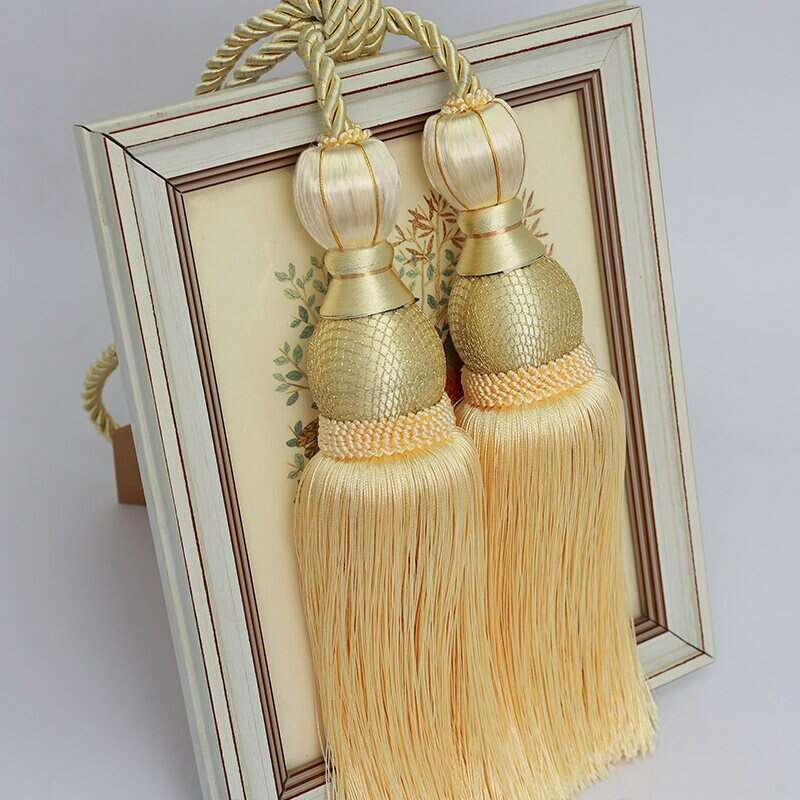 Elegant Kara Curtain Tiebacks - Decorative Fabric Brush Holdbacks for Drapes & Curtains - Perfect for Living Room, Bedroom & Window Decor