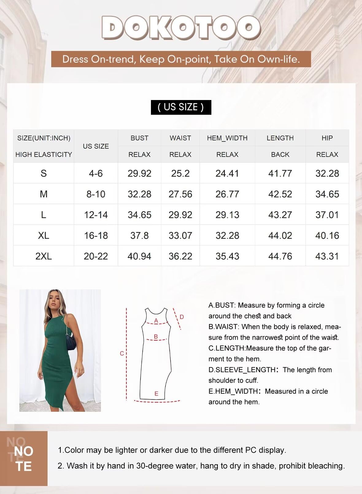 Dokotoo Women's Summer Bodycon Midi Dress - Round Neck Sleeveless Knit Dress with Side Slit, Slim & Elegant Wedding Guest Dress, Perfect for Cocktail Parties, Date Nights & Formal Events
