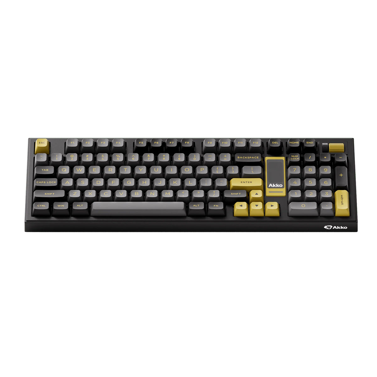 Akko 5098B Black & Gold 1800 Compact Wireless Mechanical Keyboard with LCD & RGB Backlit - Hot-Swappable Piano Pro V3 Switches for Gaming, Typing & Office Work