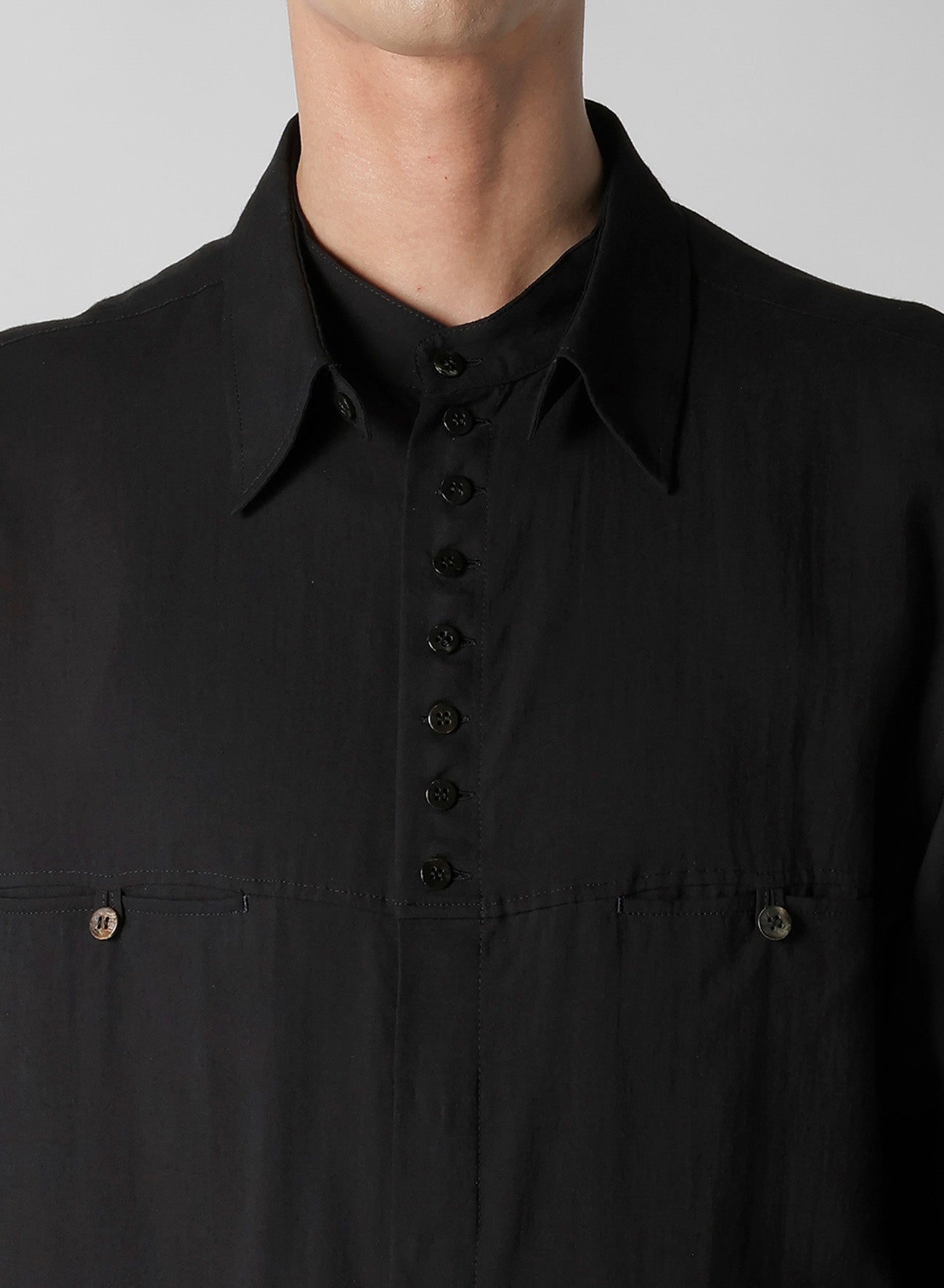 Men's Breathable Cellulose Lawn Button-Down Shirt with Detachable Collar - Casual & Formal Wear for Office, Outdoors, and Summer Events
