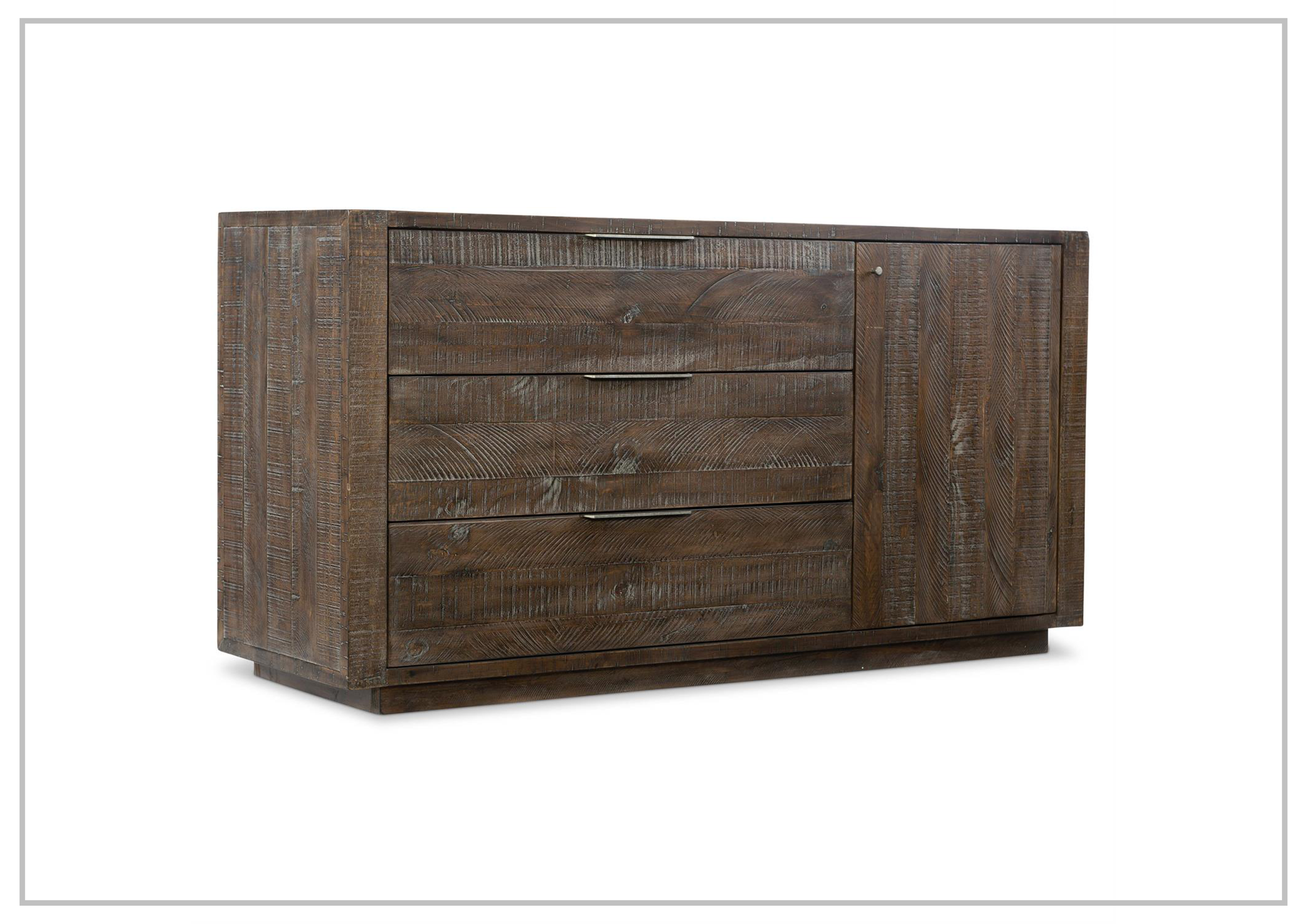 Bernhardt Payson 64-Inch Wide 3-Drawer Buffet Sideboard - Modern Dining Room Storage Cabinet for China, Linens & Entertaining