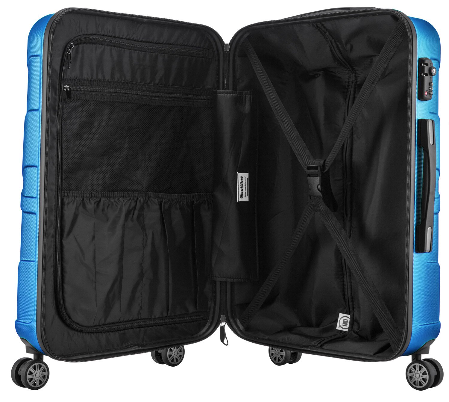 Suitline 3-Piece Luggage Set in Cyan Blue - Lightweight Spinner Suitcases for Travel, Business Trips & Vacations | Carry-On & Check-In Luggage with TSA Lock & 360° Wheels