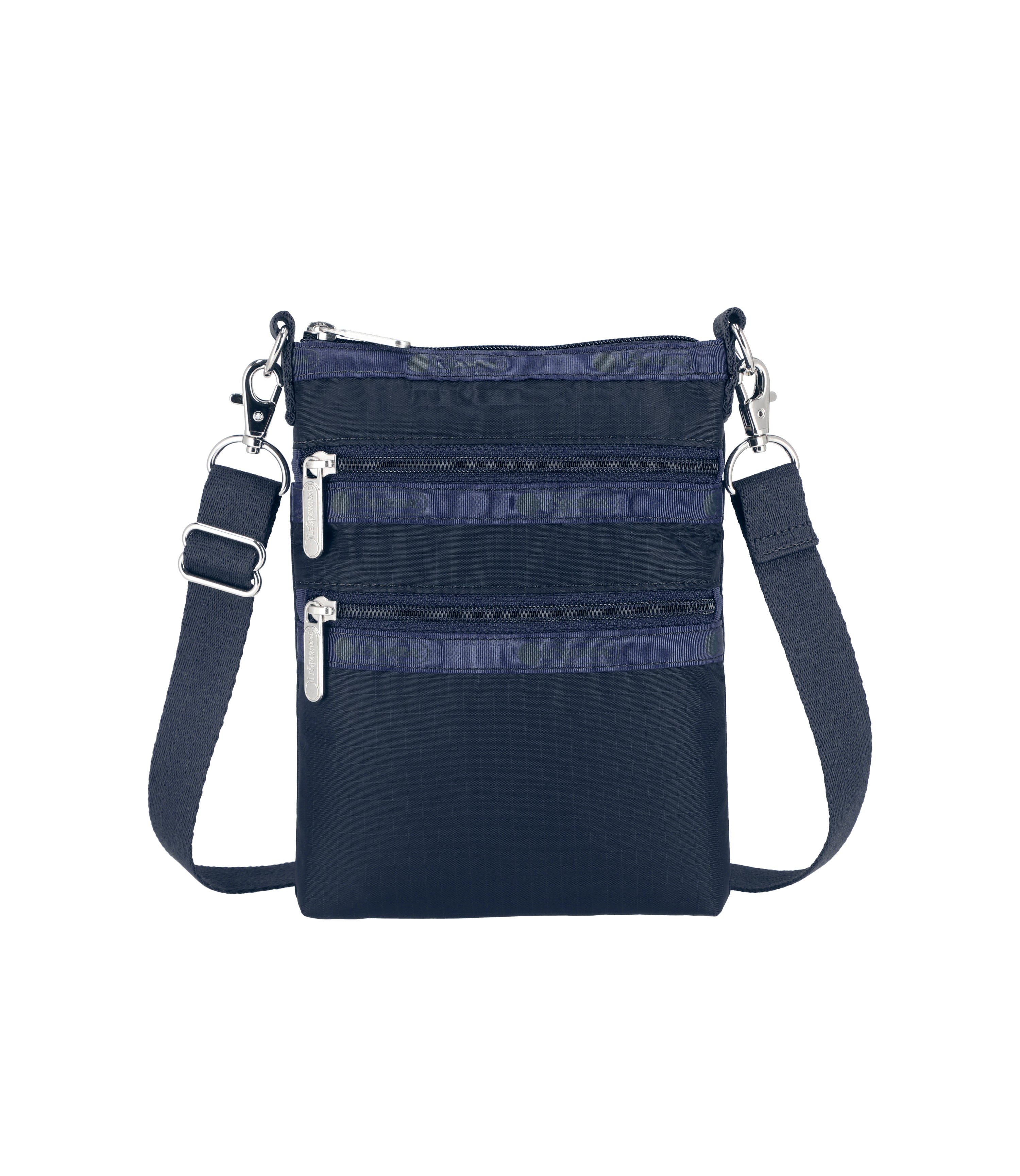 Waterproof Crossbody Bag with 3 Zippers - Deep Sea Navy Blue Hands-Free Shoulder Bag 4007 R111 for Travel, Hiking & Everyday Use
