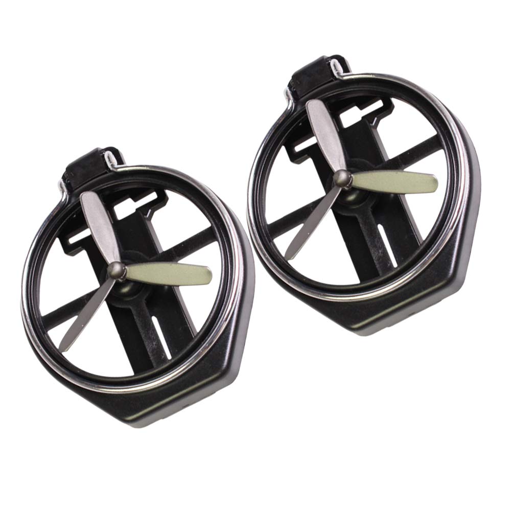 BESPORTBLE 2Pcs Car Folding Beverage Rack with Outlet Fan - Black Cup Holder & Summer Cooling Fan for Car, Perfect for Road Trips and Daily Commutes