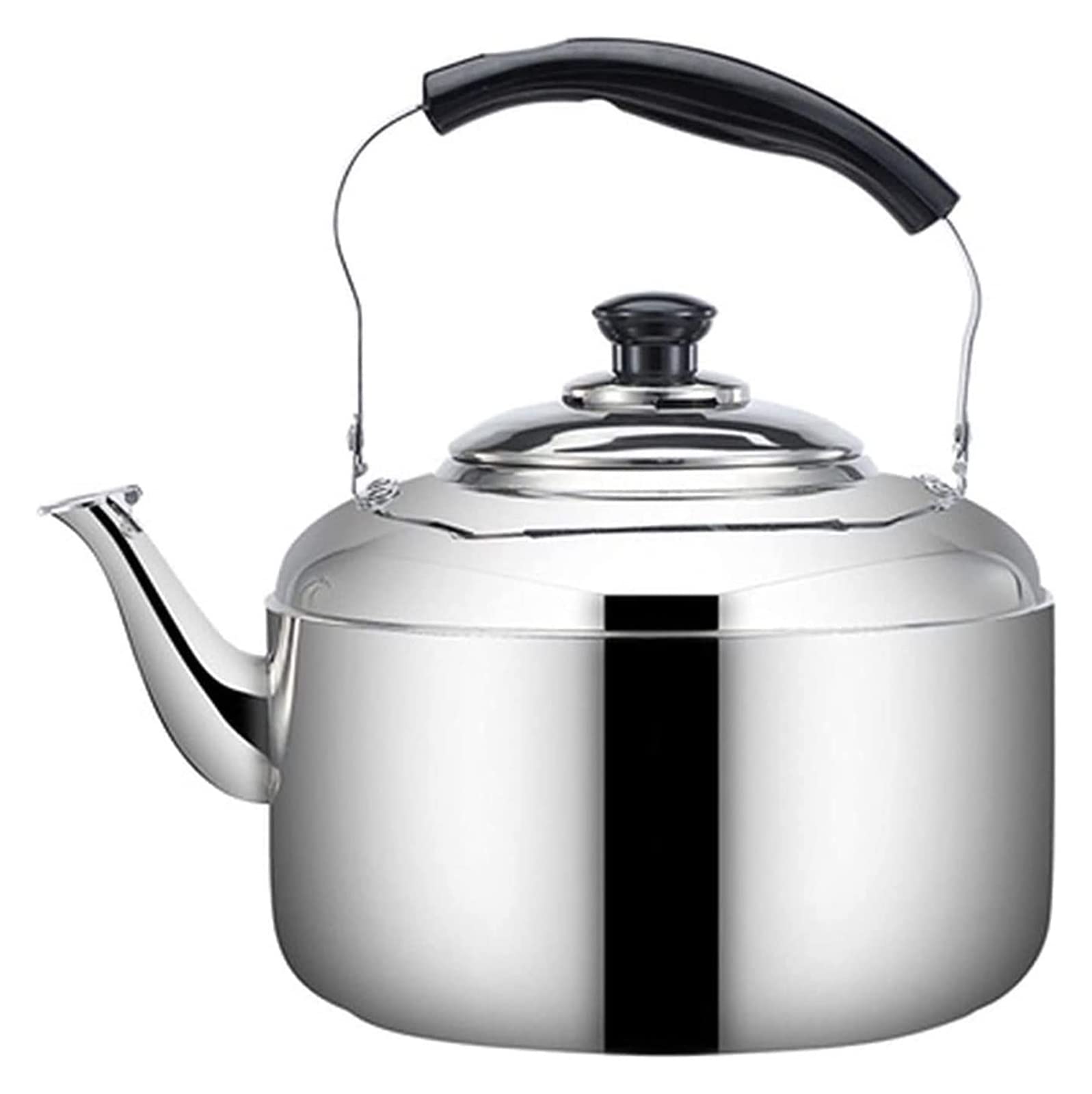 Stainless Steel Whistling Stovetop Kettle - 4L Induction Safe Camping Kettle with Infuser for Gas & Induction Stoves - Perfect for Home, Camping & Outdoor Adventures (Silver)