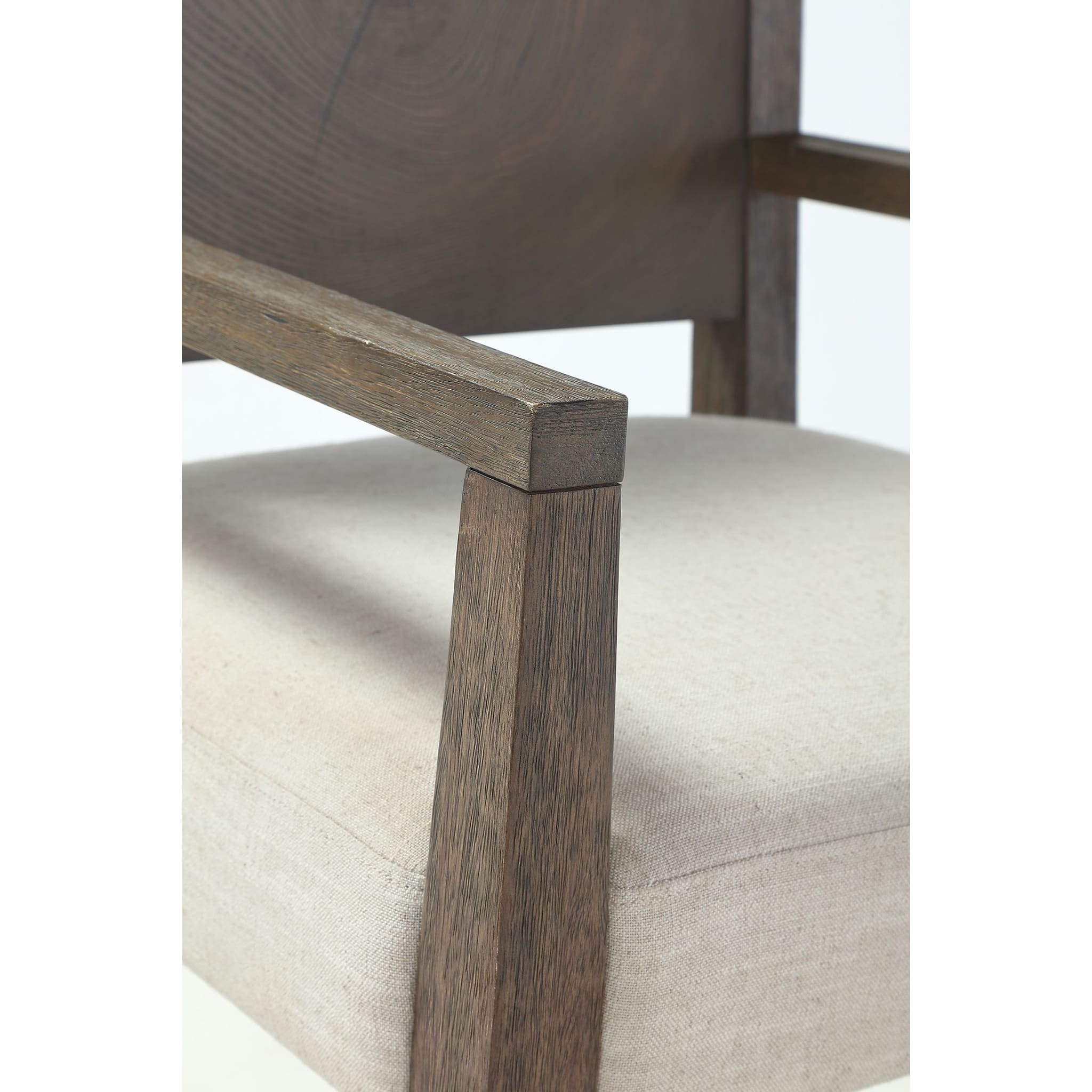 Oakland Wood Arm Chair in Brunette - Solid Wood Dining Chair with Upholstered Seat - Perfect for Dining Room, Kitchen, or Home Office