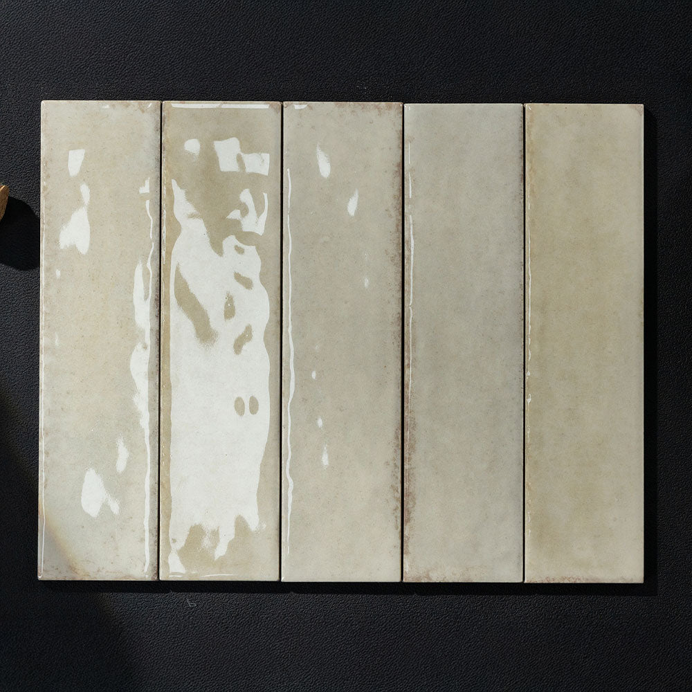 Ravello Alabaster 60x240 Glossy Zellige Subway Tile - Premium Ceramic Wall & Backsplash Tile for Kitchen, Bathroom, and Shower