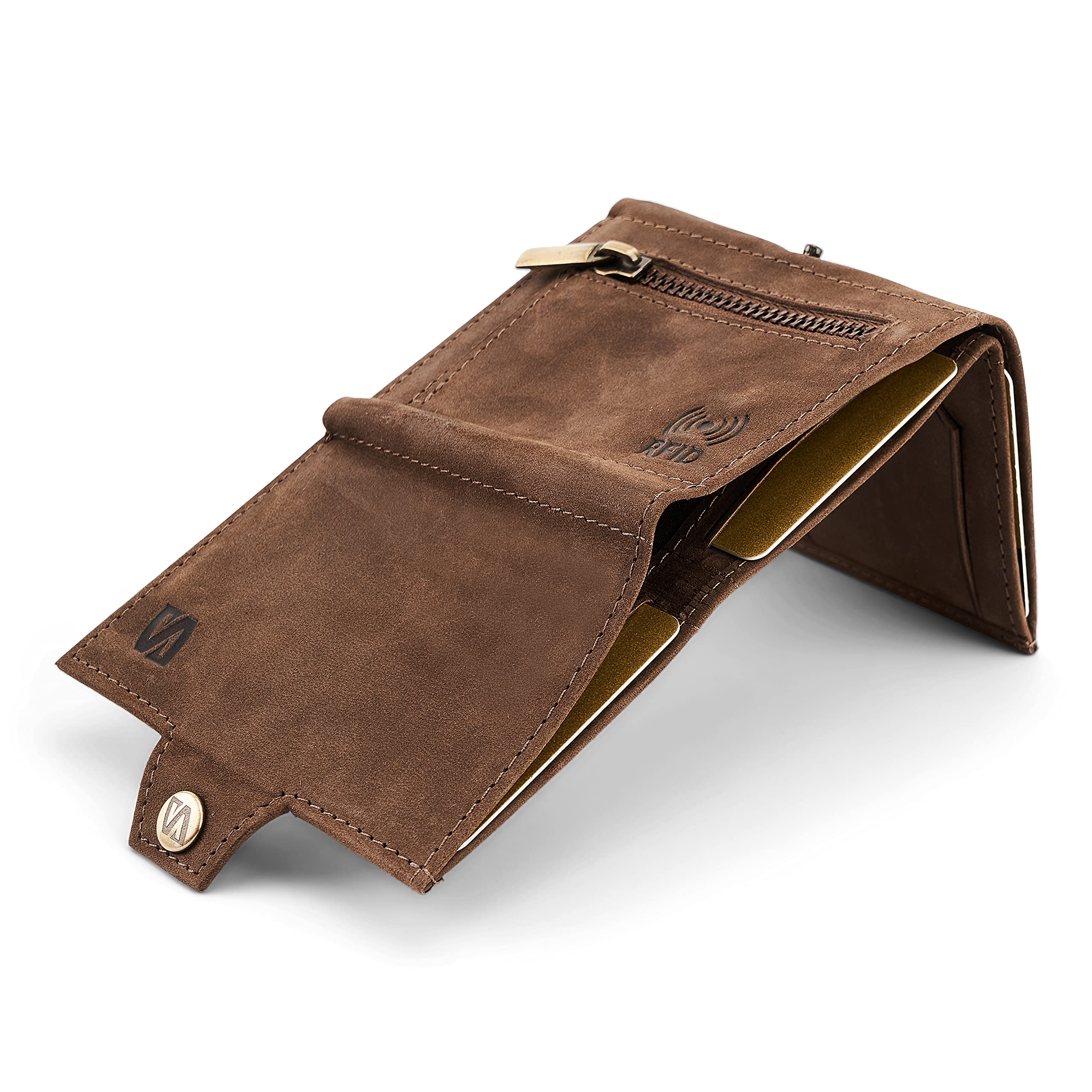 SERASAR Genuine Leather RFID Blocking Wallet for Men - Brown Leather Bifold Wallet with Note & Coin Compartments - Perfect Gift Box Included (Ideal for Travel, Business & Everyday Use)