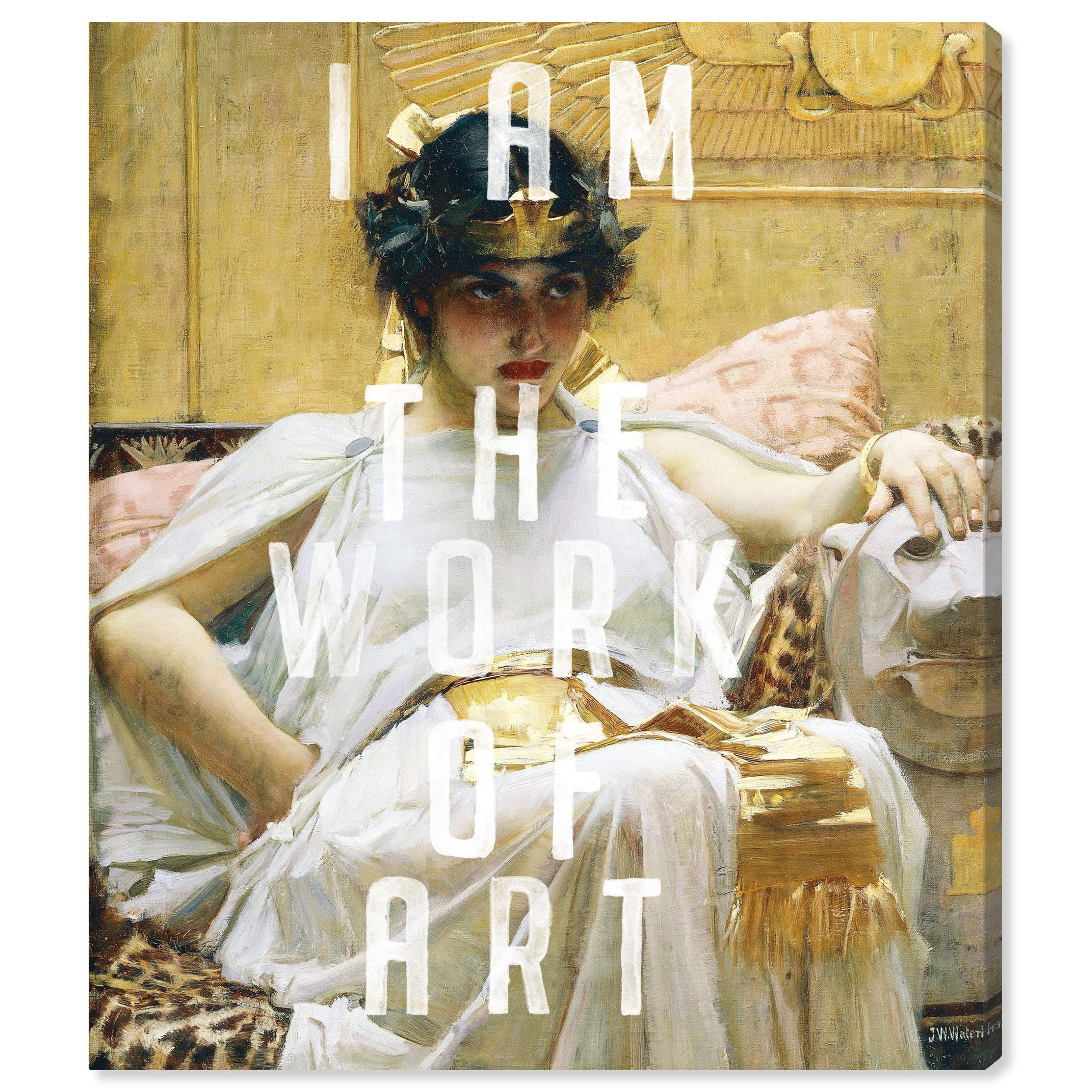 Oliver Gal Artist Co. 'I AM Art' Gold & White Canvas Wall Print - 30x36 Inch Modern Home Decor - Perfect for Living Room, Bedroom & Office Wall Art