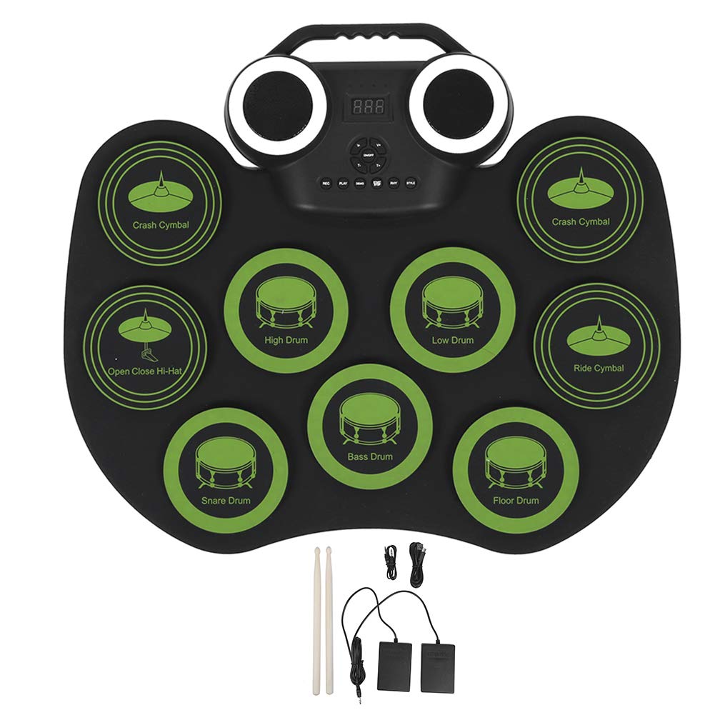 Portable USB Electronic Drum Kit with Built-in Speaker - Best Electric Drum Set for Beginners & Professionals | Perfect Birthday Gift for Musicians & Drum Enthusiasts | Ideal for Home Practice, Studio Recording & Live Performances