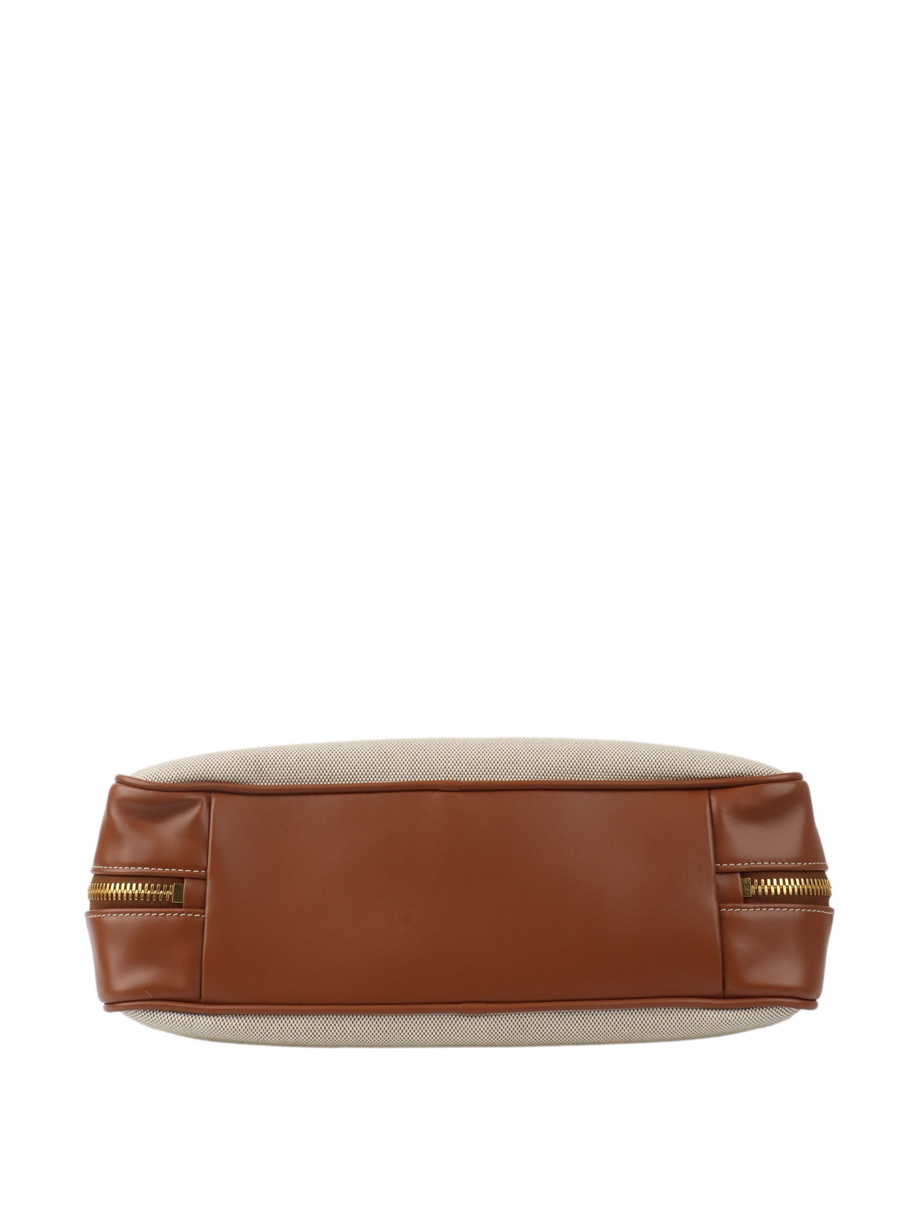 Miu Miu Beau Canvas & Leather Tote Bag for Women - Stylish Designer Handbag for Work, Travel & Everyday Use