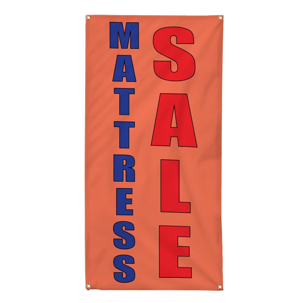 Premium Vertical Vinyl Banner - Weatherproof Outdoor Business Sign (96x48 Inches) with 8 Grommets - Ideal for Mattress Sales, Yard Signs & Industrial Use - Available in Blue, Red & Multiple Sizes