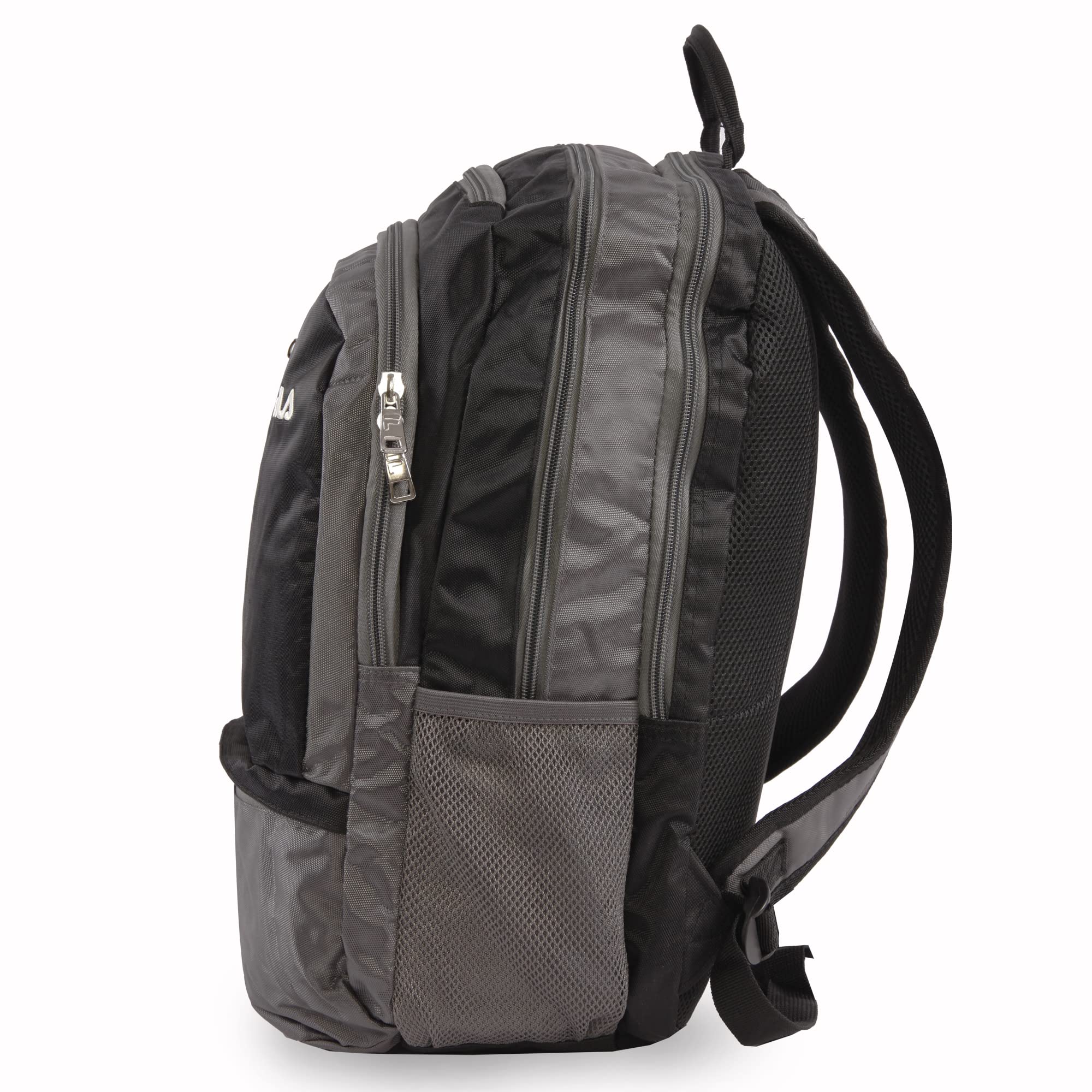 Fila Duel Tablet and Laptop Backpack for Men & Women - Lightweight Water-Resistant Travel Backpack with USB Charging Port - Black/Grey - Perfect for Work, School, College and Business Trips