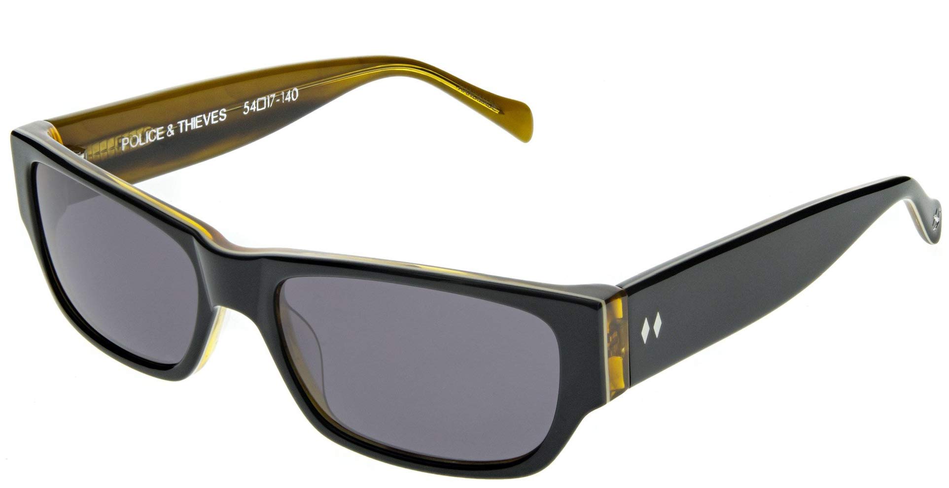 Tres Noir Men's Square Sunglasses - Classic Police & Thieves Style Aviator Shades for Driving, Outdoor Activities & Fashion Accessories