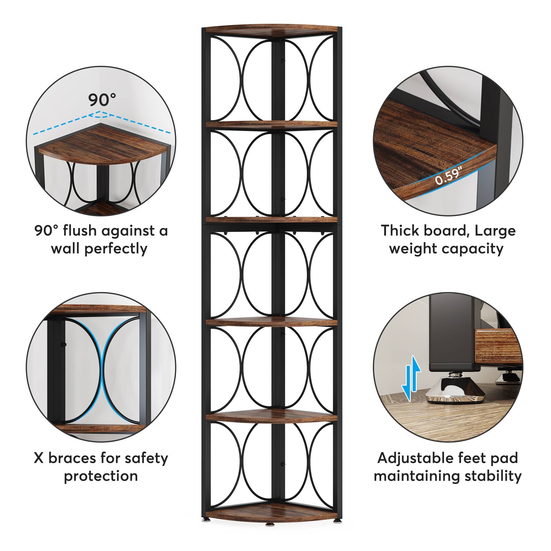 6 Tier Corner Shelf - Sturdy 67