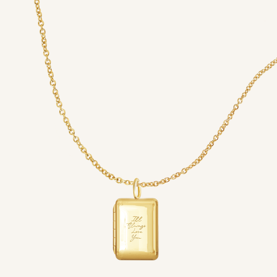 Personalized Etch Story Photo Locket Necklace - Custom Engraved Memorial Jewelry for Loved Ones | Perfect Gift for Anniversaries, Birthdays & Special Occasions