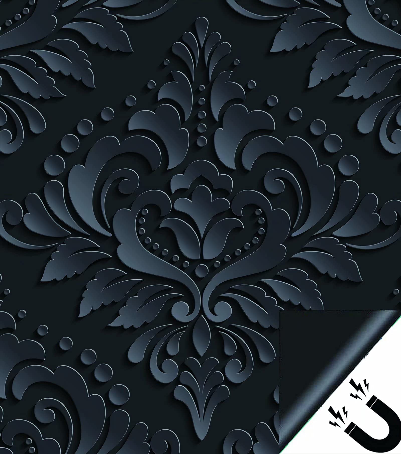 Black Abstract Dishwasher Magnet Decorative Cover - Stylish Kitchen Appliance Decal for Home & Office Use