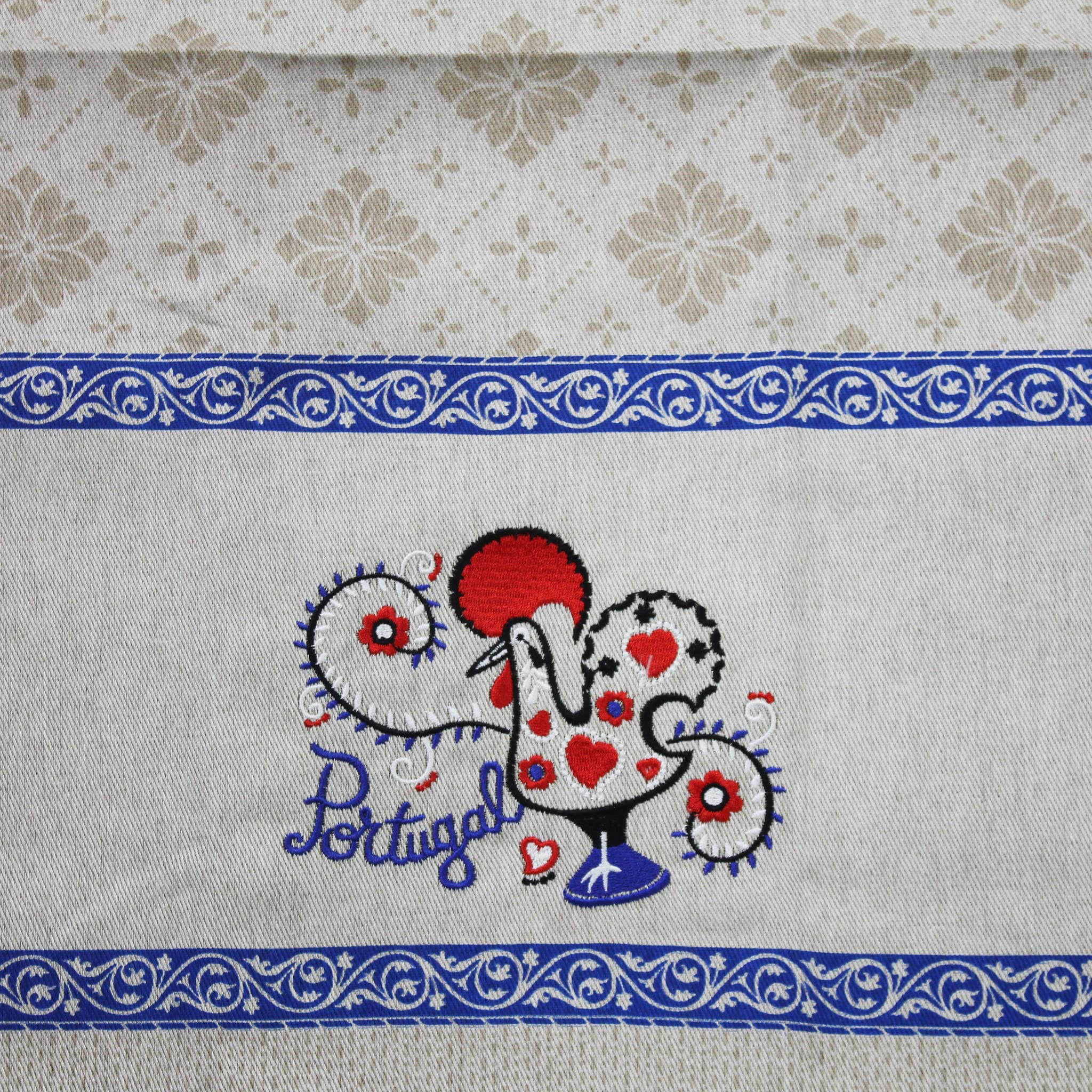 100% Cotton Embroidered Portuguese Rooster Kitchen Dish Towel - Blue Hand Towel for Drying Dishes, Wiping Countertops & Farmhouse Decor - Perfect for Kitchen, Bathroom & Rustic Home Decor