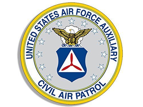 USAF Round Civil Air Patrol Auxiliary Vinyl Sticker Decal 4x4 Inch - Military Aircraft, Car, Laptop, Helmet Decoration