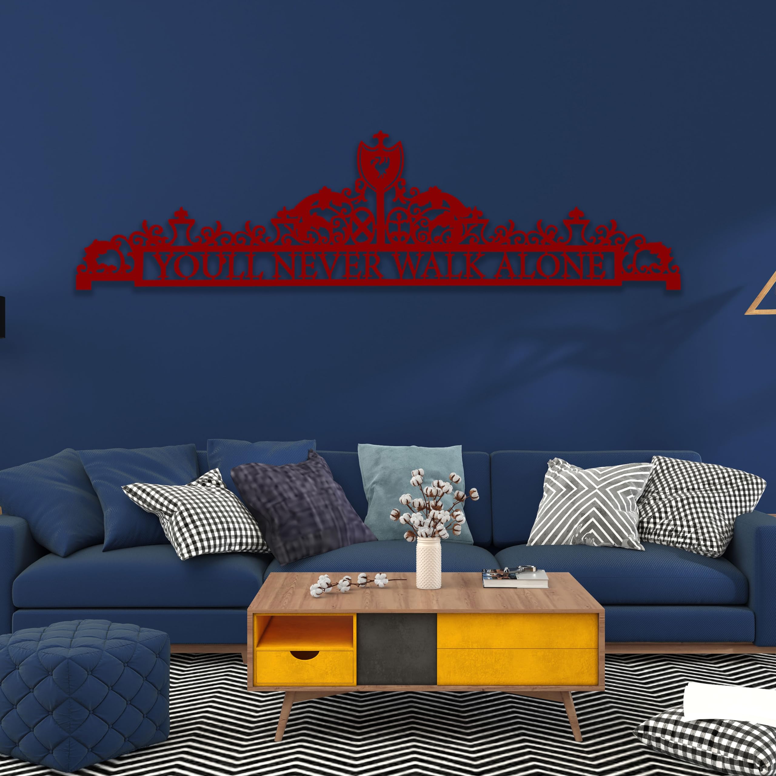 Liverpool FC Metal Wall Art - You'll Never Walk Alone Shankly Gates Silhouette - Unique Birthday Gift for Liverpool Fans & Fathers - Perfect for Home, Office & Man Cave Decor (Medium)