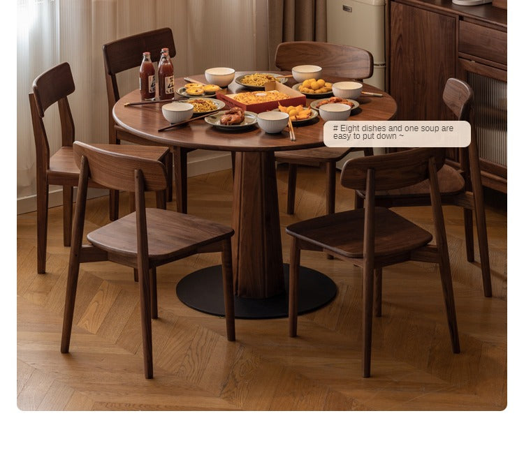 Premium Black Walnut Solid Wood Round Dining Table - 42 Inch Natural Wooden Table for Kitchen, Dining Room & Farmhouse Decor - Perfect for Family Gatherings & Dinner Parties