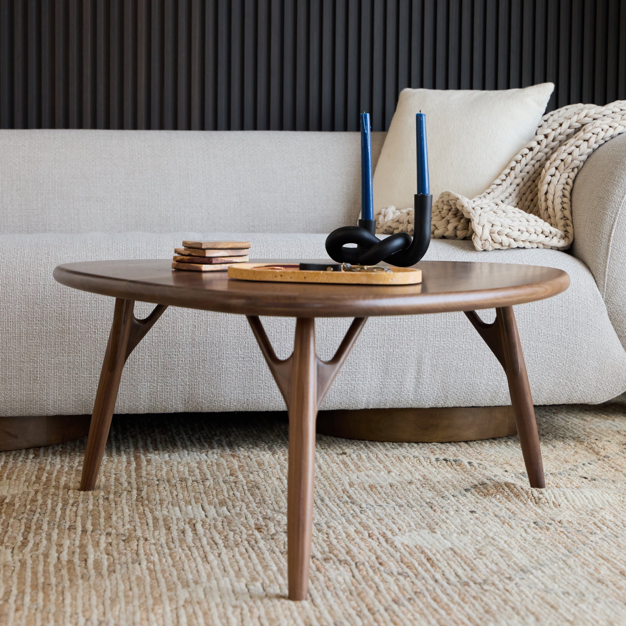 Modern Truss Coffee Table - Industrial Style Metal & Wood Living Room Furniture for Home Decor, Office & Lounge Use