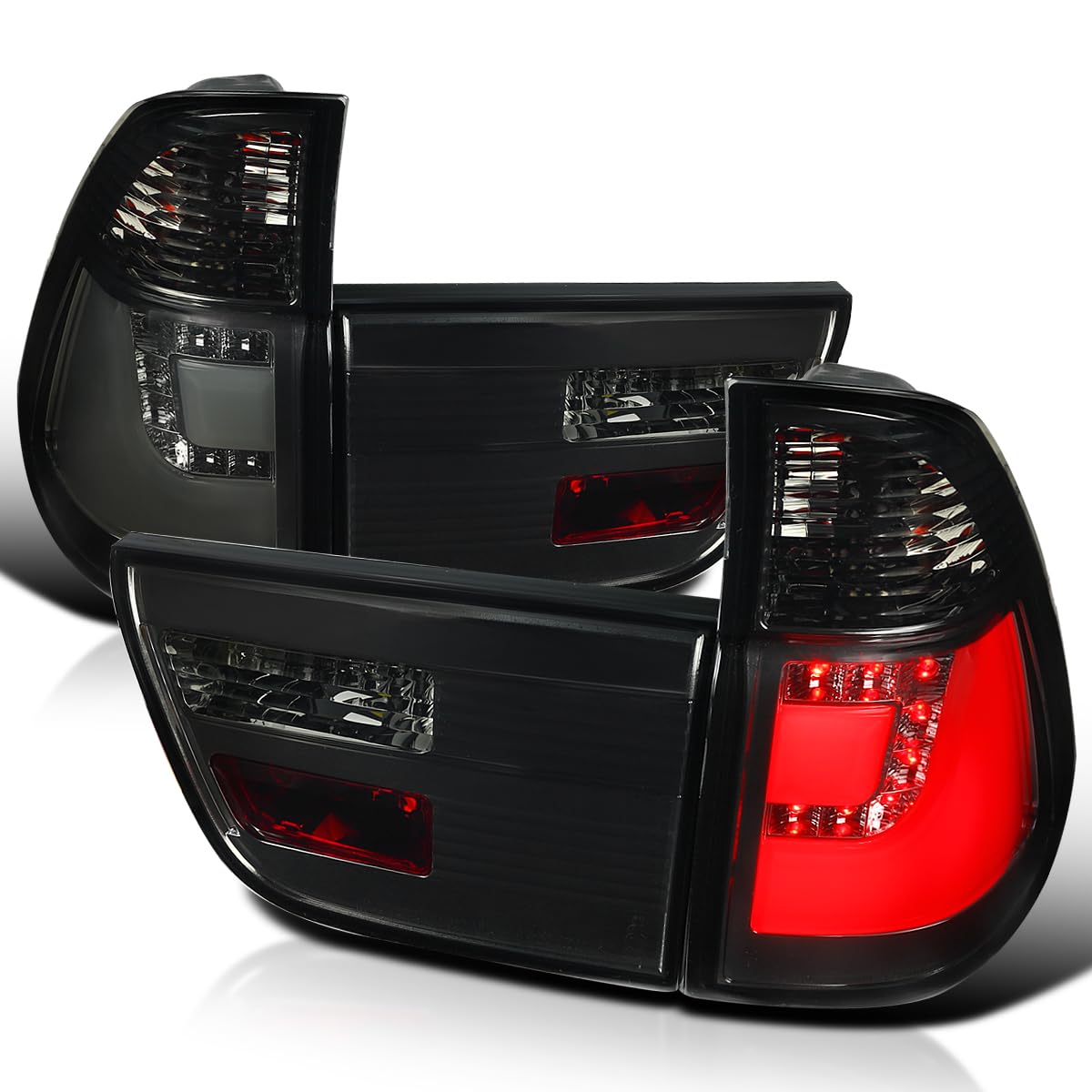 Spec-D Tuning Smoke LED Tail Lights for 2000-2006 BMW X5 E53 - Left & Right Pair Assembly - Enhanced Visibility & Style for Night Driving & Custom Car Upgrades