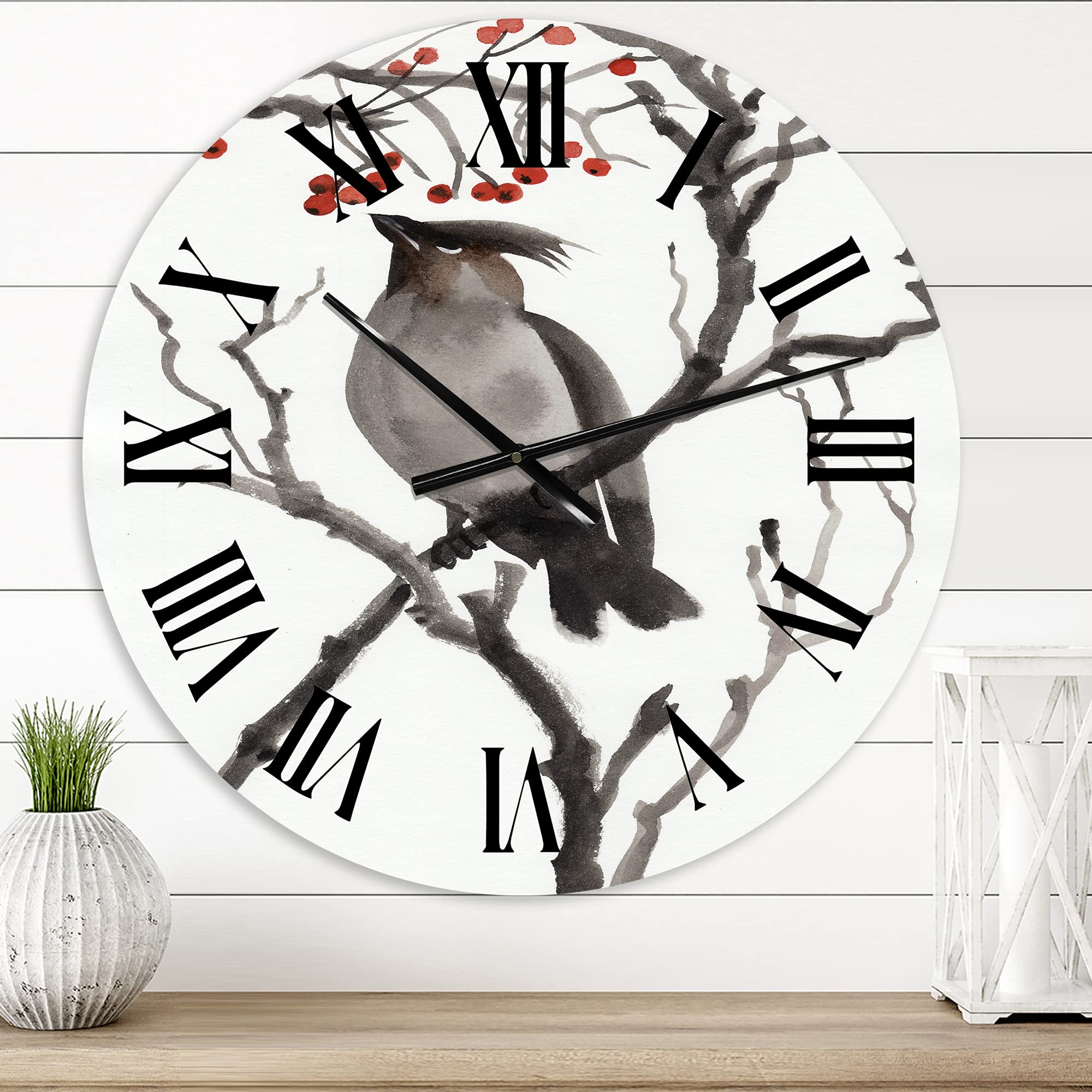 Vintage Australian Bird Illustrations Wall Clock - Large Traditional Home Decor Clock for Living Room, Bedroom & Office | Perfect Gift for Nature Lovers
