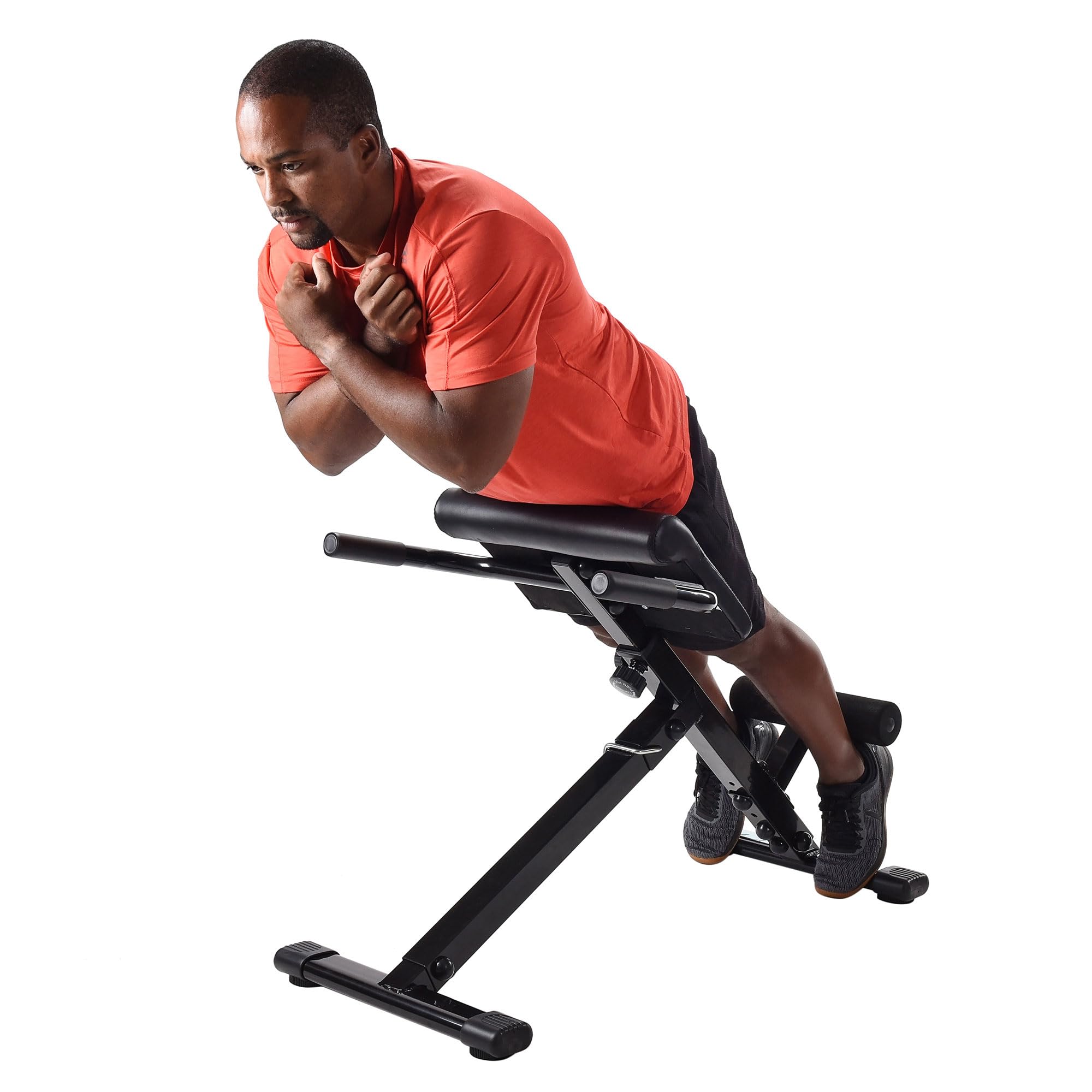 Stamina X Adjustable Ab, Back & Core Strength Training Bench - Hyperextension & Sit-Up Workout Equipment for Home Gym Fitness - Perfect for Full-Body Toning & Strength Building