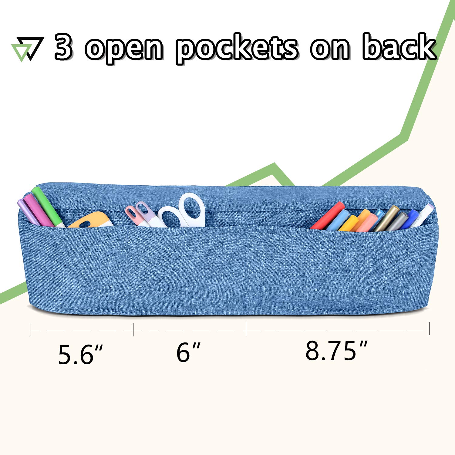 Luxja Dust Cover for Cricut Explore Air & Air 2 - Machine Protector with Back Pockets, Blue Fabric Crafting Accessory - Perfect for Scrapbooking, Vinyl Cutting & DIY Projects