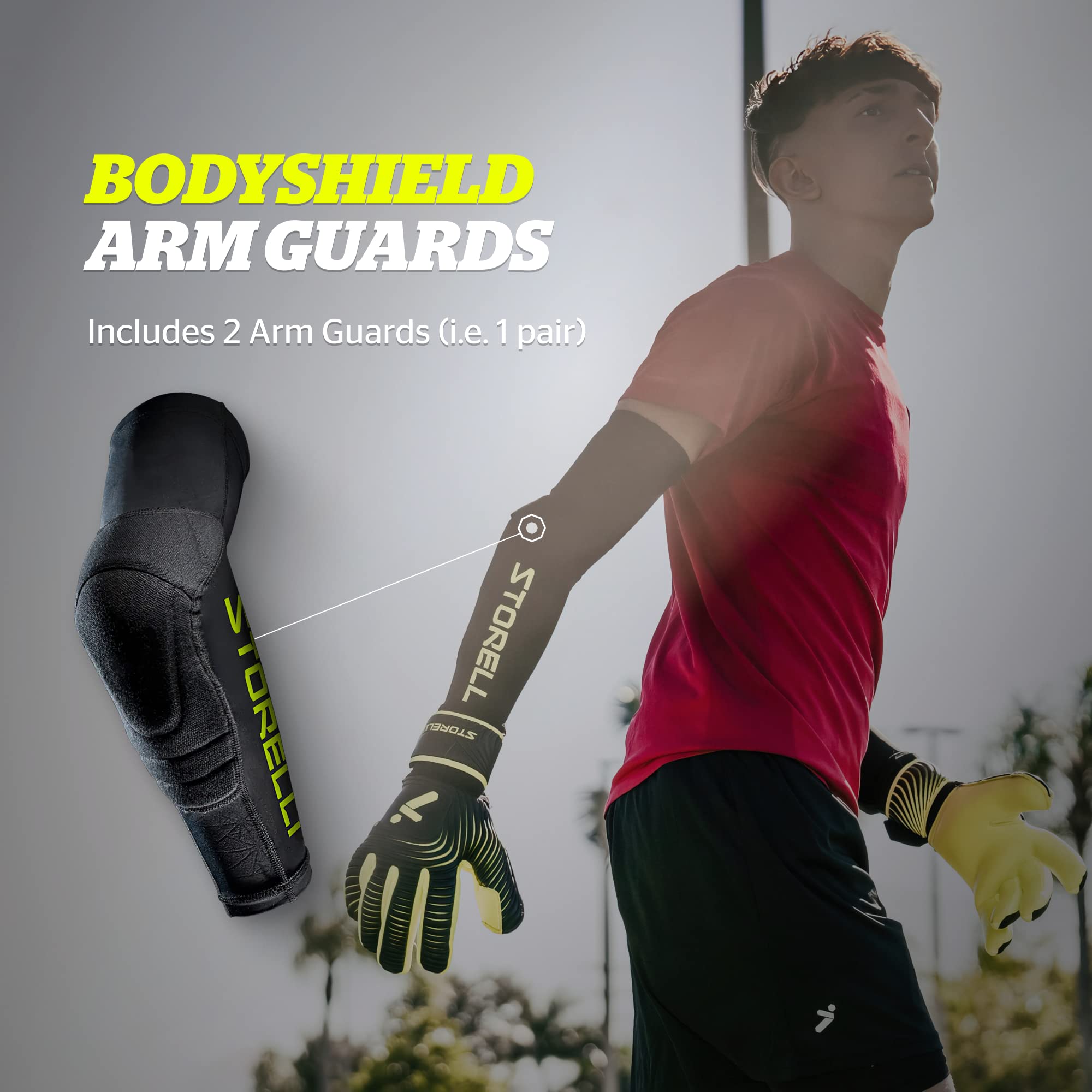 Storelli BodyShield Arm Guards - Protective Soccer Elbow Pads for Enhanced Arm Protection | Durable & Lightweight for Soccer, Hockey & Rugby Players | Perfect for Training & Matches