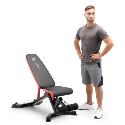 Adjustable Utility Weight Bench with 5-Position Seat for Home Gym Workouts - Circuit Fitness AMZ 563BN - Perfect for Strength Training, Dumbbell Exercises & Full-Body Workouts