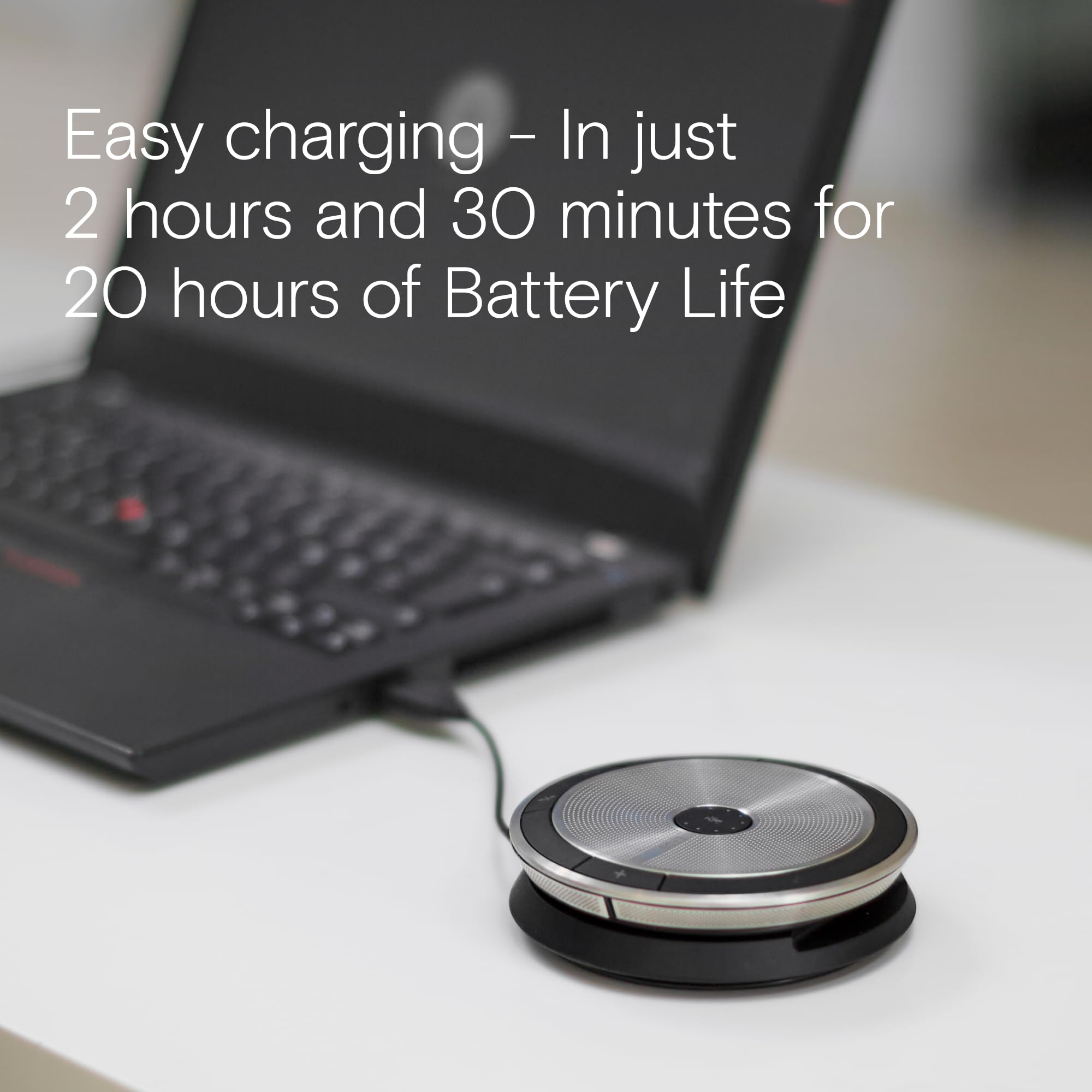 Sennheiser SP 20 ML 506050 USB Speakerphone - Certified for Skype for Business, Noise-Canceling, Plug & Play for PC/Laptop/Softphone - Perfect for Home Office, Conference Calls & Remote Work (Silver)