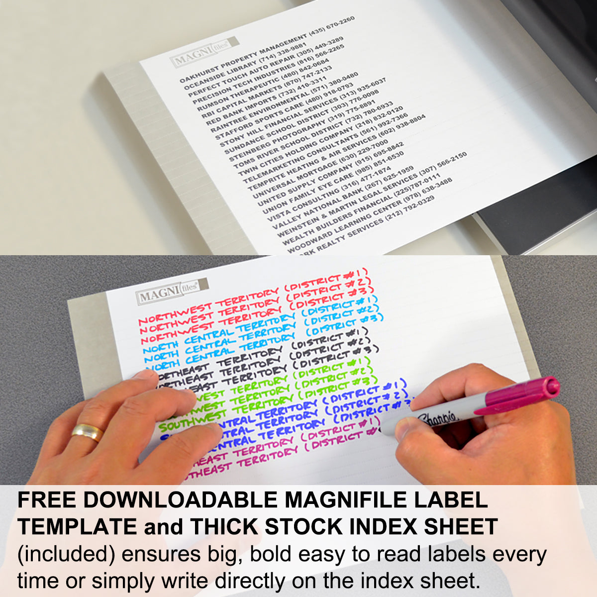Ultimate Office MagniFile™ Hanging File Folders - Letter Size with 11 Magnified Indexes (5-Pack) - Double File Title Visibility for Fast Organization - Includes 25 Index Strips & Lifetime Guarantee - Perfect for Home Office, Filing Cabinets, and Document Management Systems