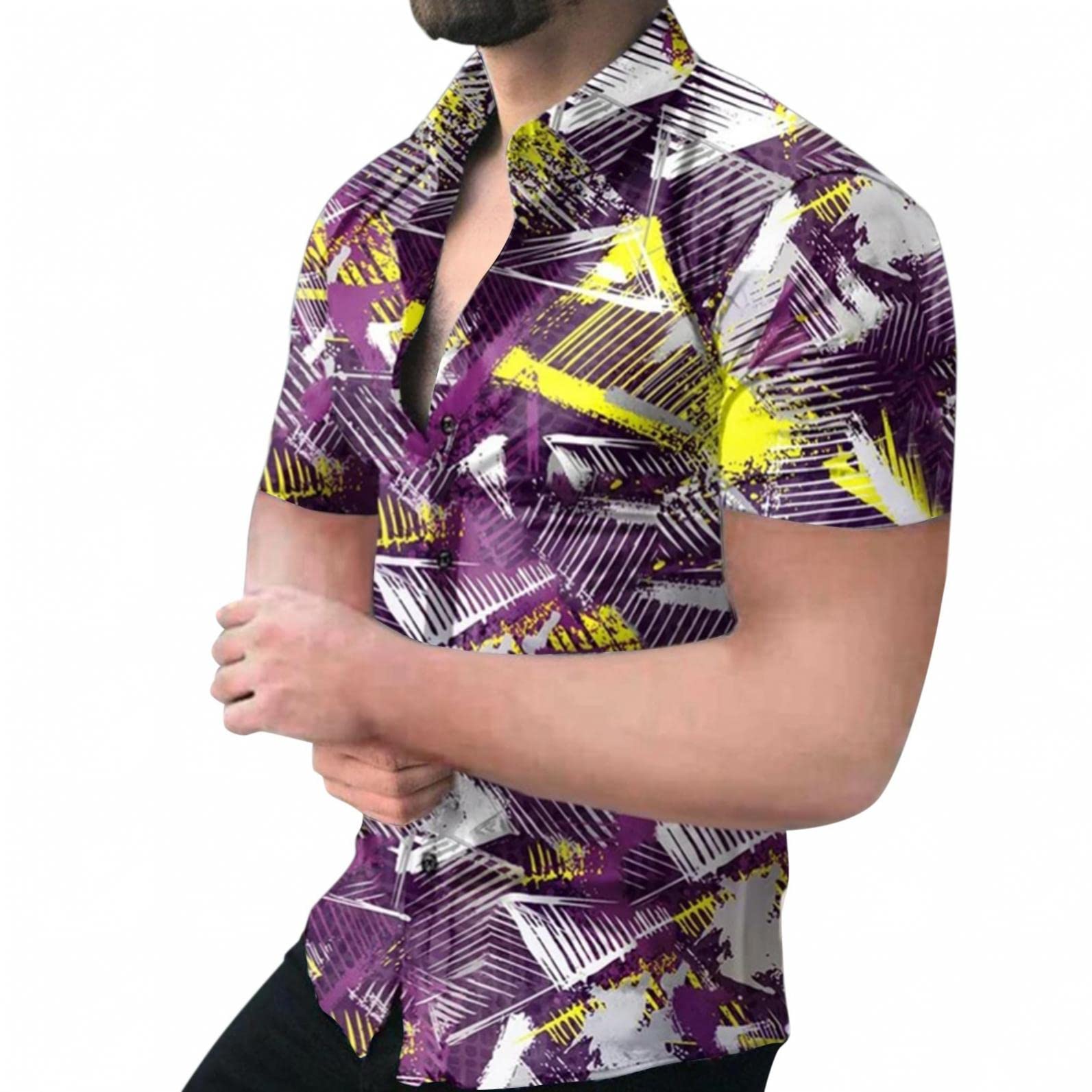 Men's Muscle Fit Dress Shirts - Wrinkle-Free Long Sleeve for Work & Casual