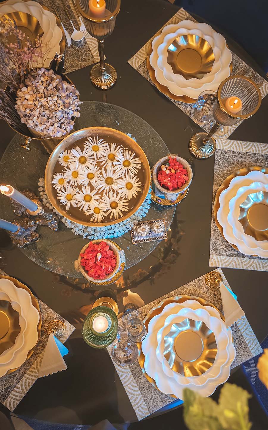 Elegant Cream & Gold Table Setting for Weddings, Parties & Special Occasions - Premium Dinnerware Set for Stylish Home Decor