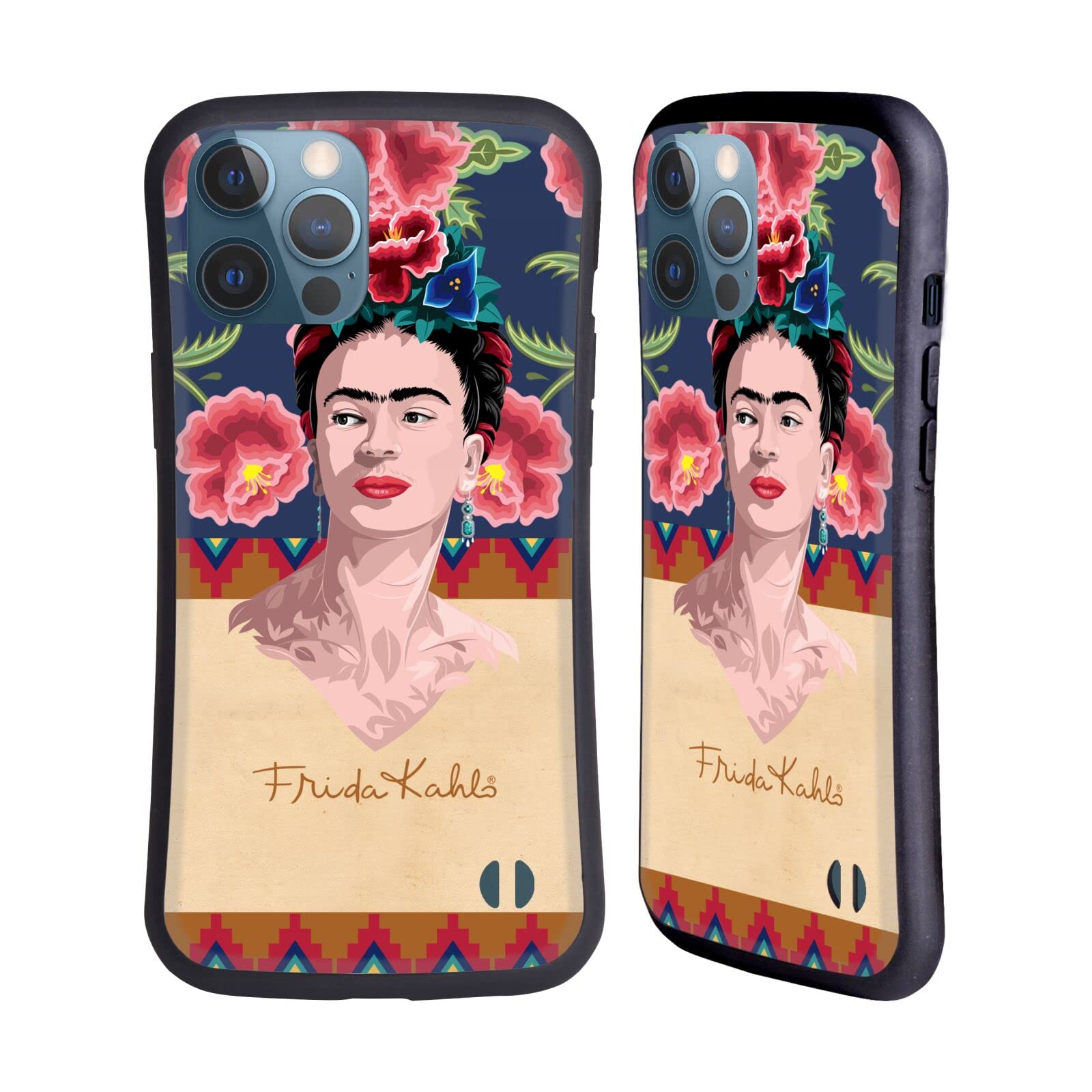 Officially Licensed Frida Kahlo Red Portrait Hybrid Phone Case for Apple iPhone 13 Pro Max - Durable Protection with Artistic Design - Perfect for Everyday Use, Travel & Gift Giving