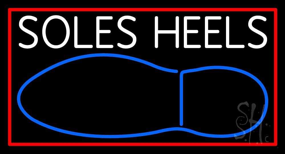 White Soles Heels LED Neon Sign 20x37 Inches - Black Square Acrylic Backing with Dimmer - Bright Premium Indoor Neon Light for Shoe Store Decor & Boutique Display - Perfect for Retail Windows, Salon Walls & Fashion Shop Lighting