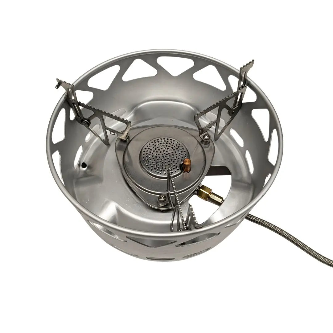 Primus Essential Gas Stove Set 1300ml - Compact Portable Camping Stove for Backpacking, Hiking & Outdoor Cooking | Lightweight Stainless Steel Burner with Wind Protection