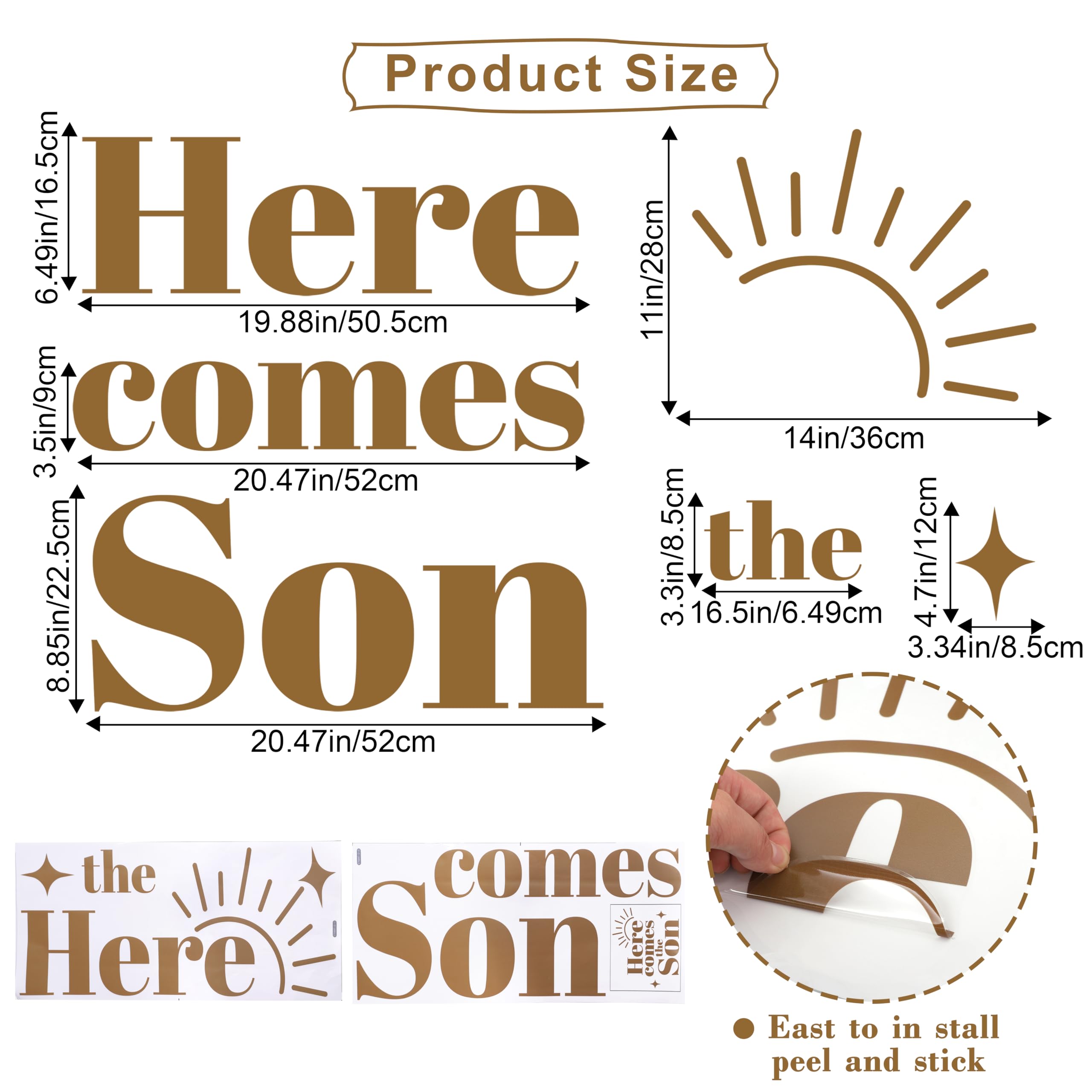 Gender Reveal Wall Decal - Bohemian Sun Baby Shower Decor for Boy or Girl, Nursery Room Mural, Birthday Party Backdrop & Photo Prop - Perfect for Baby Showers, Gender Reveal Parties and Newborn Celebrations
