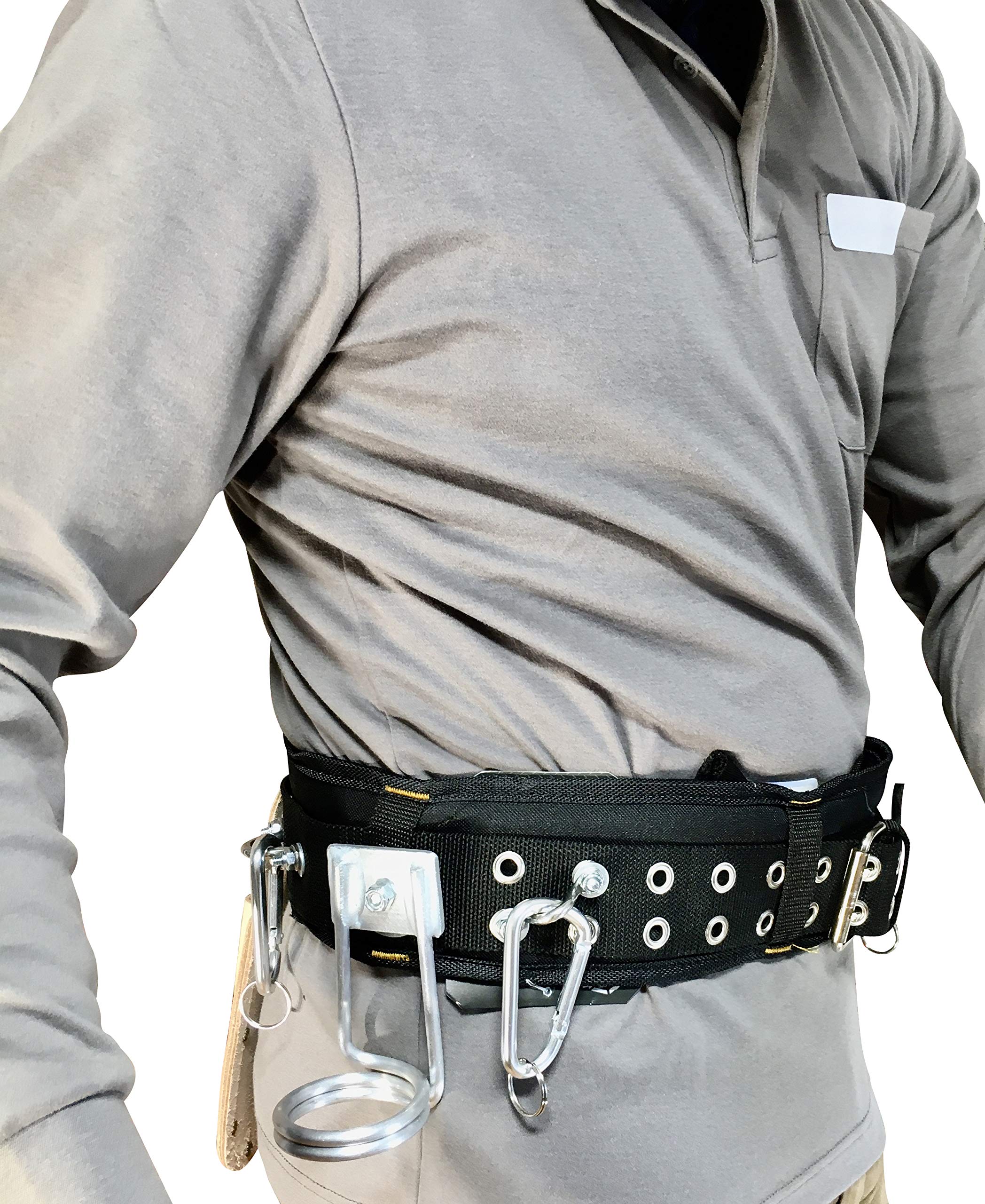 Heavy Duty Scaffold Tool Belt for Carpenters - Adjustable Construction Belt with 3 Holders & Nail Bag - Secure Hammer, Ratchet & Pliers - Ideal for Roofing, Framing & Scaffolding Work