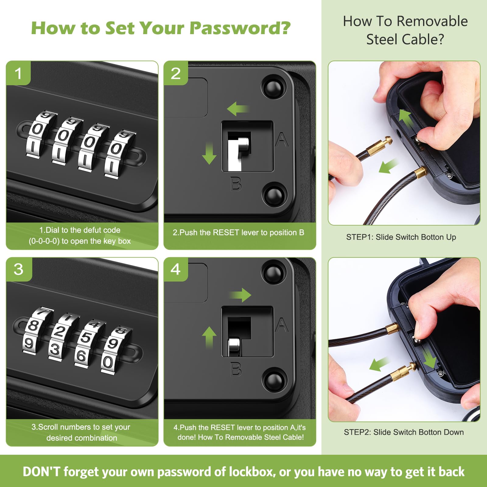 KeeKit Portable Safe Box with Combination Lock - Waterproof Key Storage for Home, Car, Travel & Outdoor | Secure Personal Belongings at Beach, Camping & Daily Use