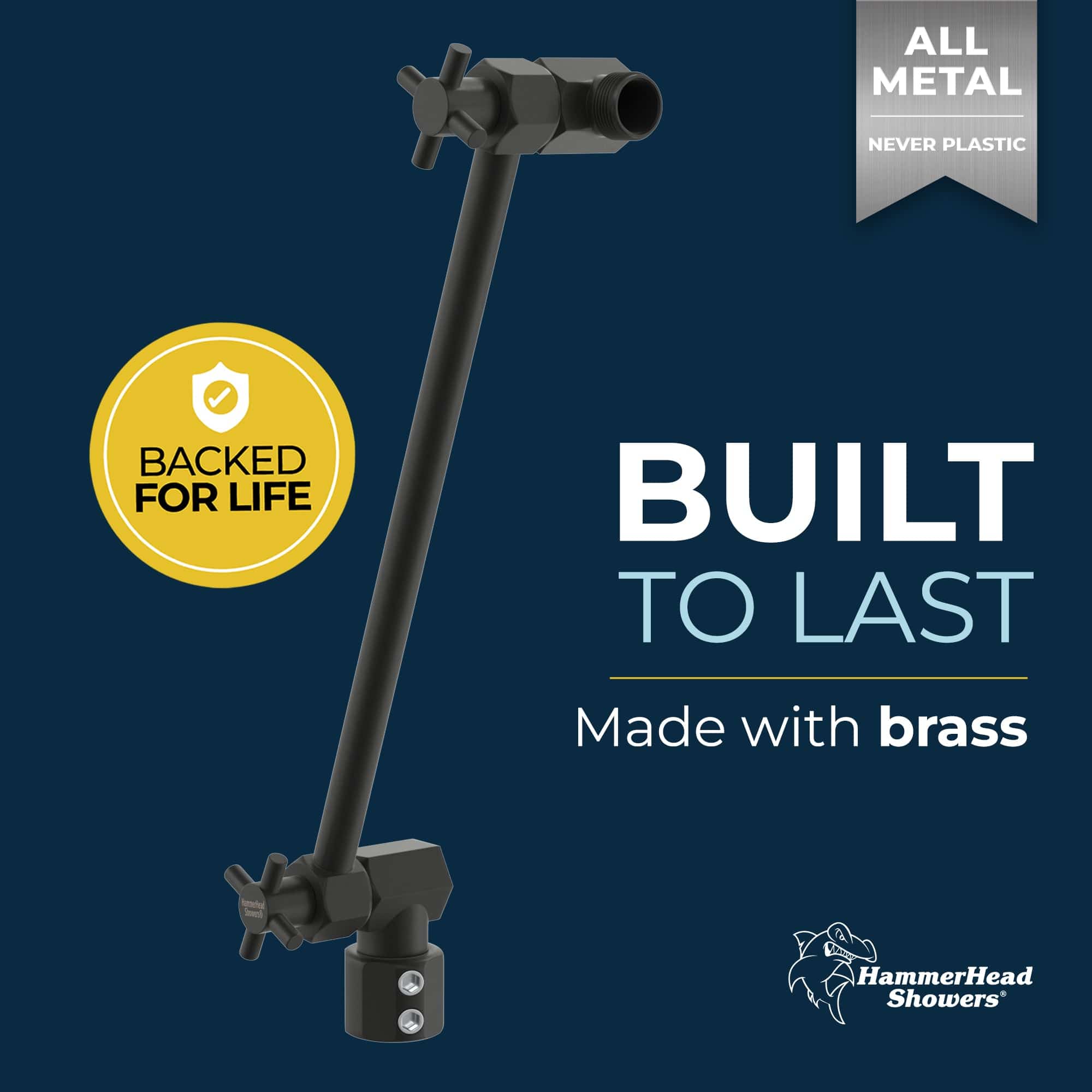 All Metal Adjustable Shower Arm Extension - Extendable Shower Pipe for Height Adjustment, Perfect for Bathroom Renovation & Comfortable Showering Experience