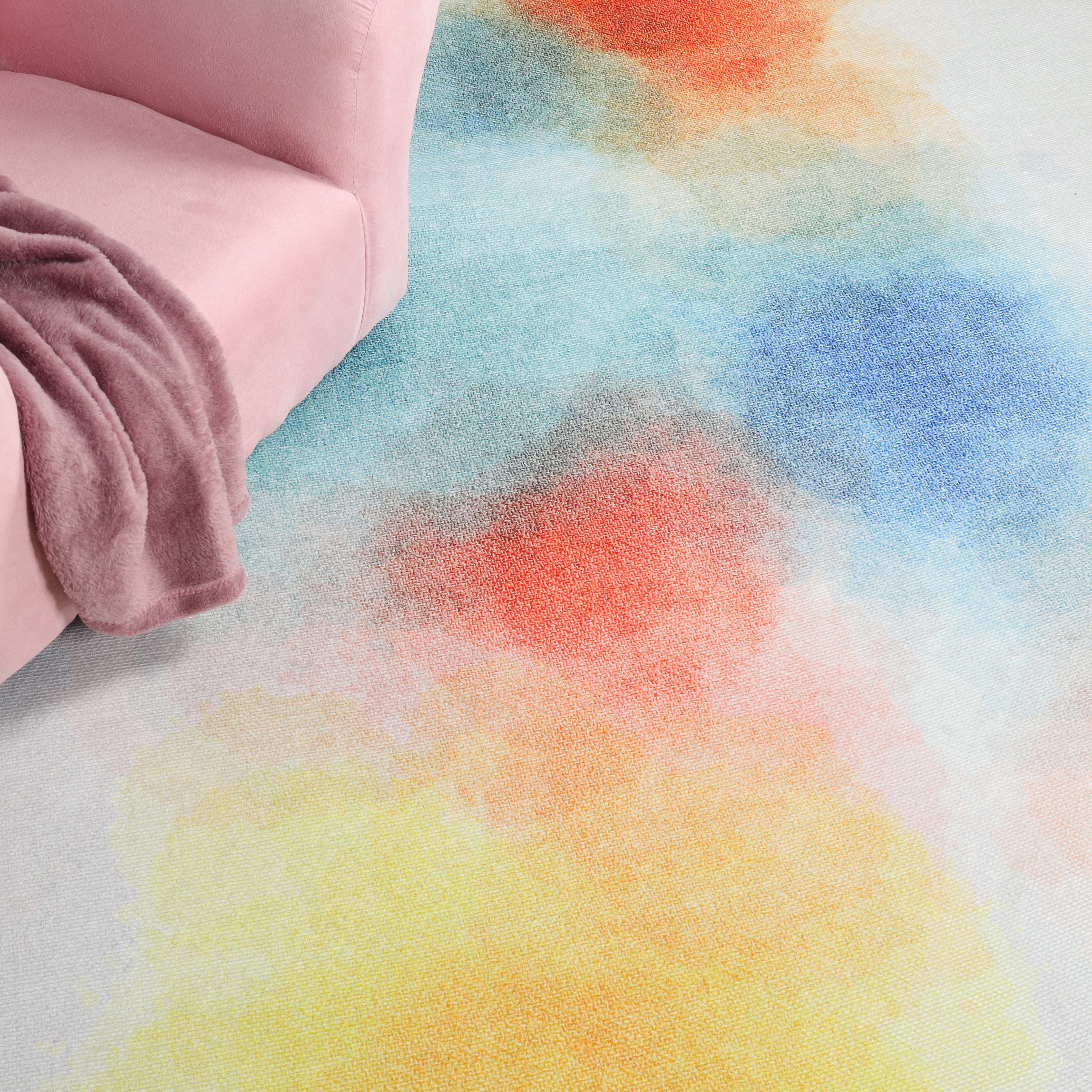 Blossom Kids Non-Slip Area Rug - Colorful Playroom Rug with Anti-Skid Backing for Nursery, Bedroom & Play Areas | Soft Kids Floor Mat for Safety & Style